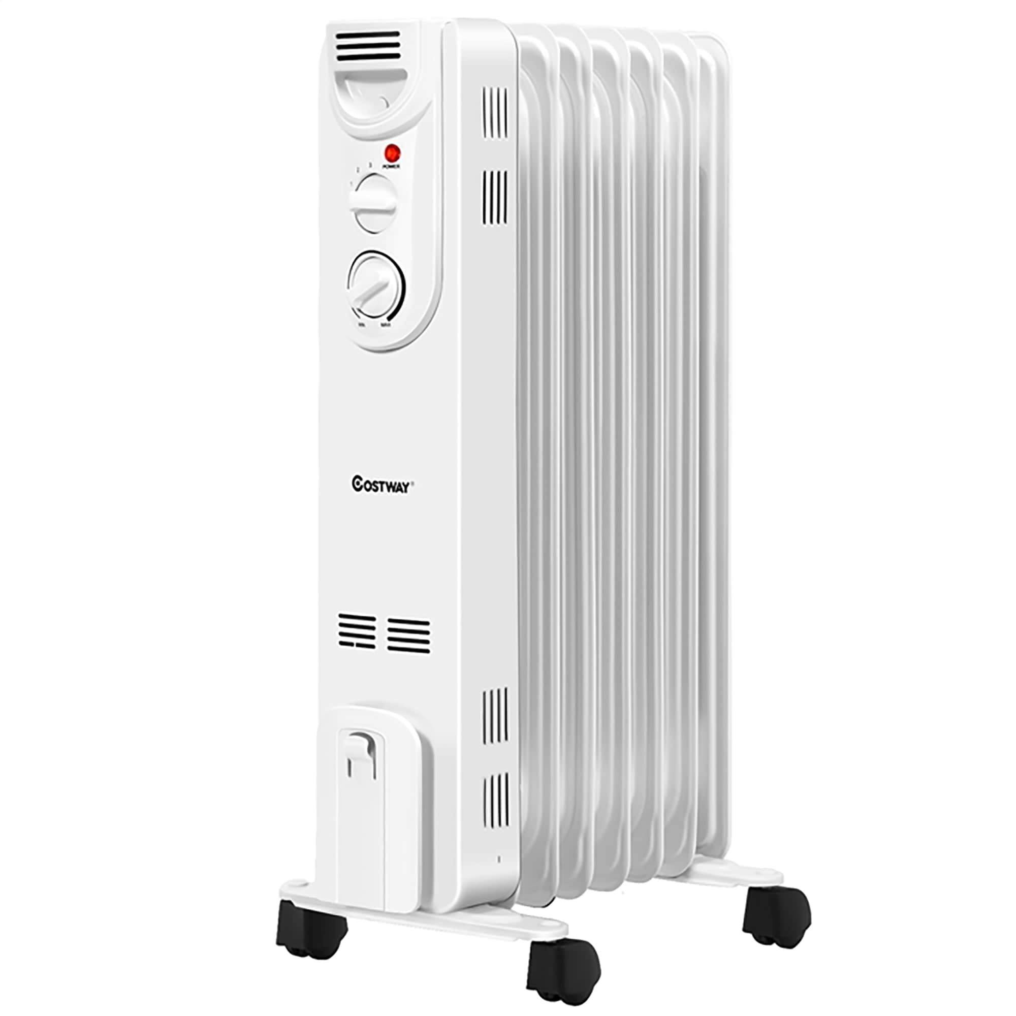 Costway SWL00036 Up to 1500-Watt Oil-filled Radiant Tower Indoor Electric Space Heater with Thermostat