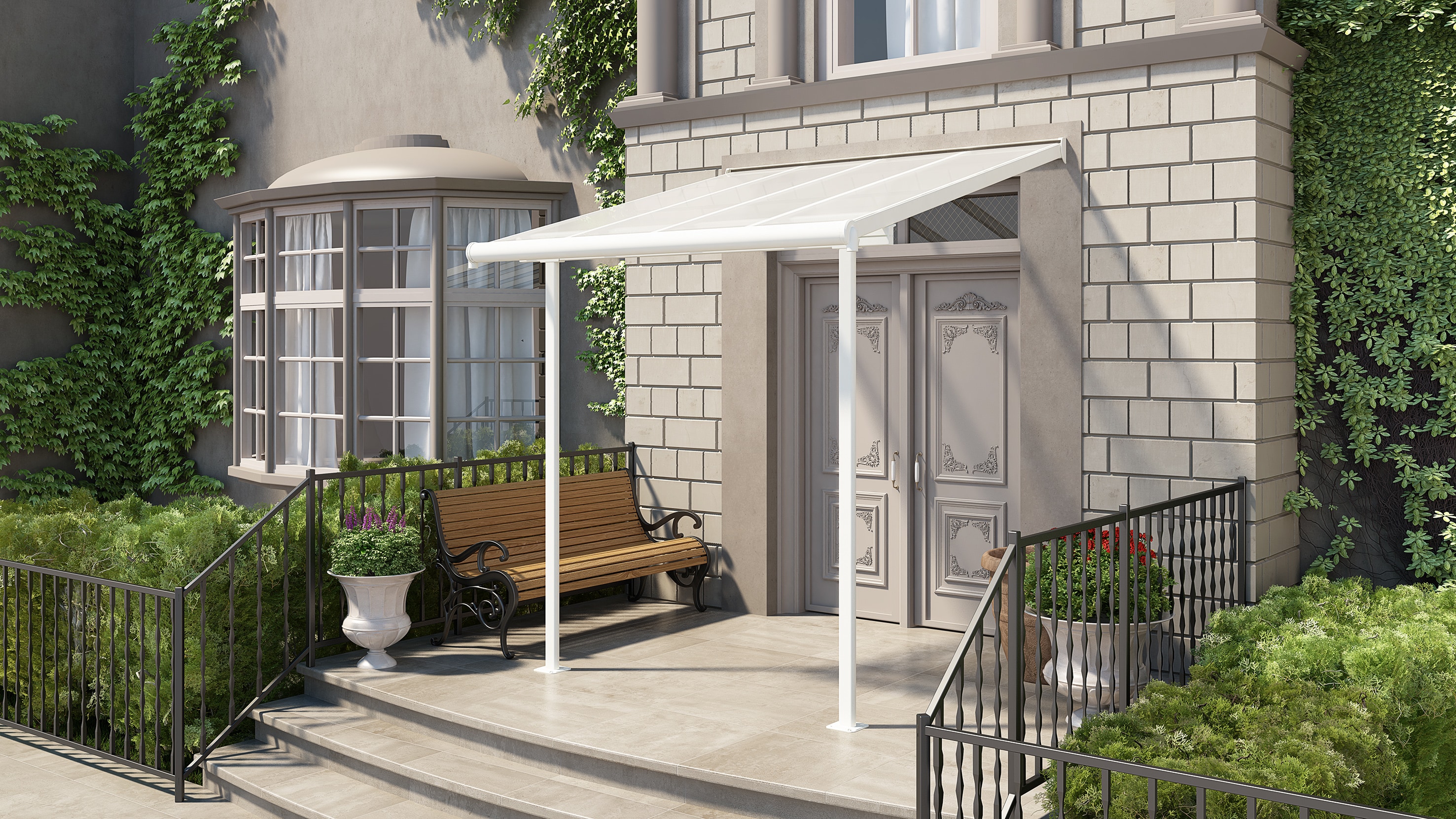 Canopia by Palram 703348 Sierra 7.5-Feet x 7.5-Feet White Aluminum Patio cover ( 20-lb )