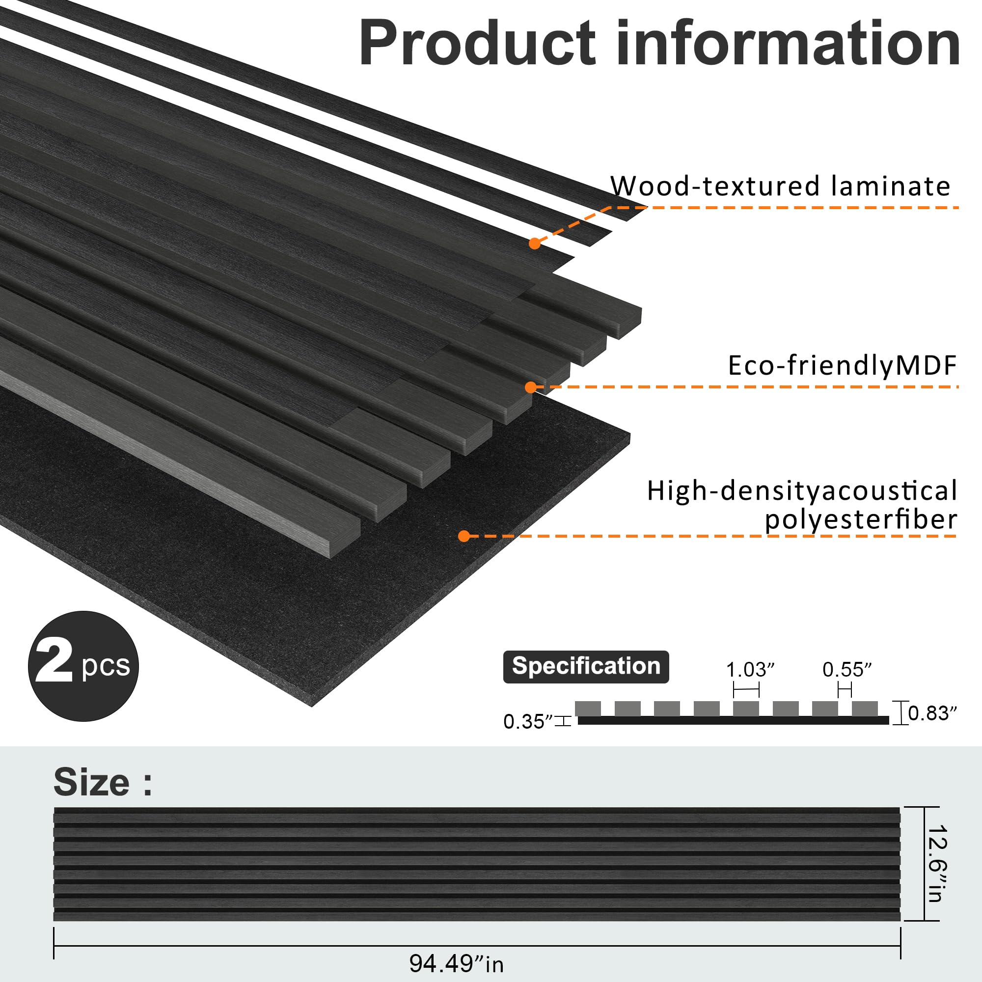 LOVMOR SF-R-MDF-2-BK Wall-Panels - View #5