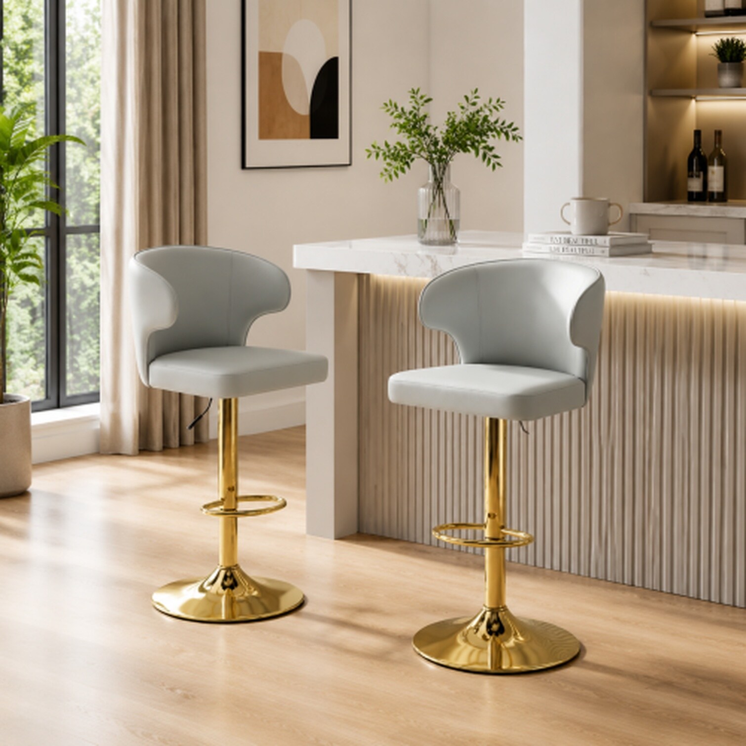 Watnature Seating For Dining - Adjustable Swivel Bar Stool Set for ...