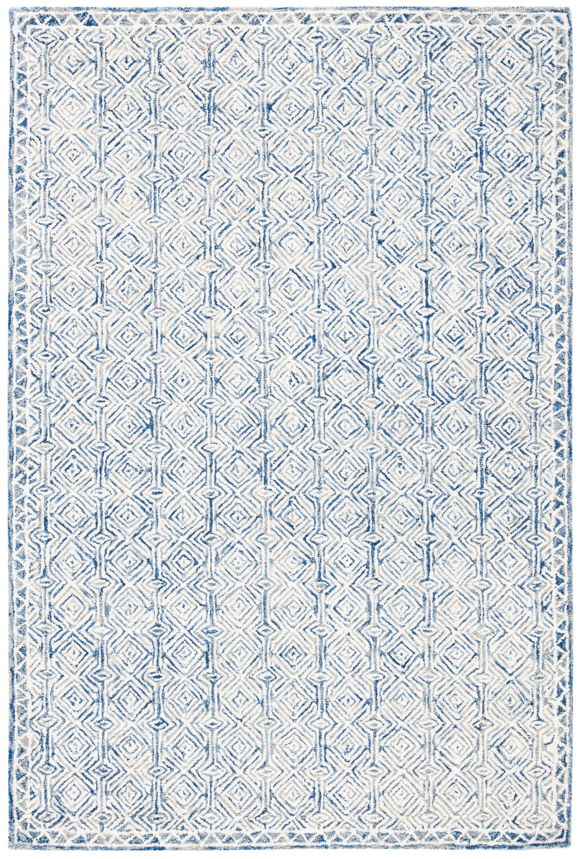 Micro-Loop 526N Navy Ivory 3 x 5 Rectangular Area rug