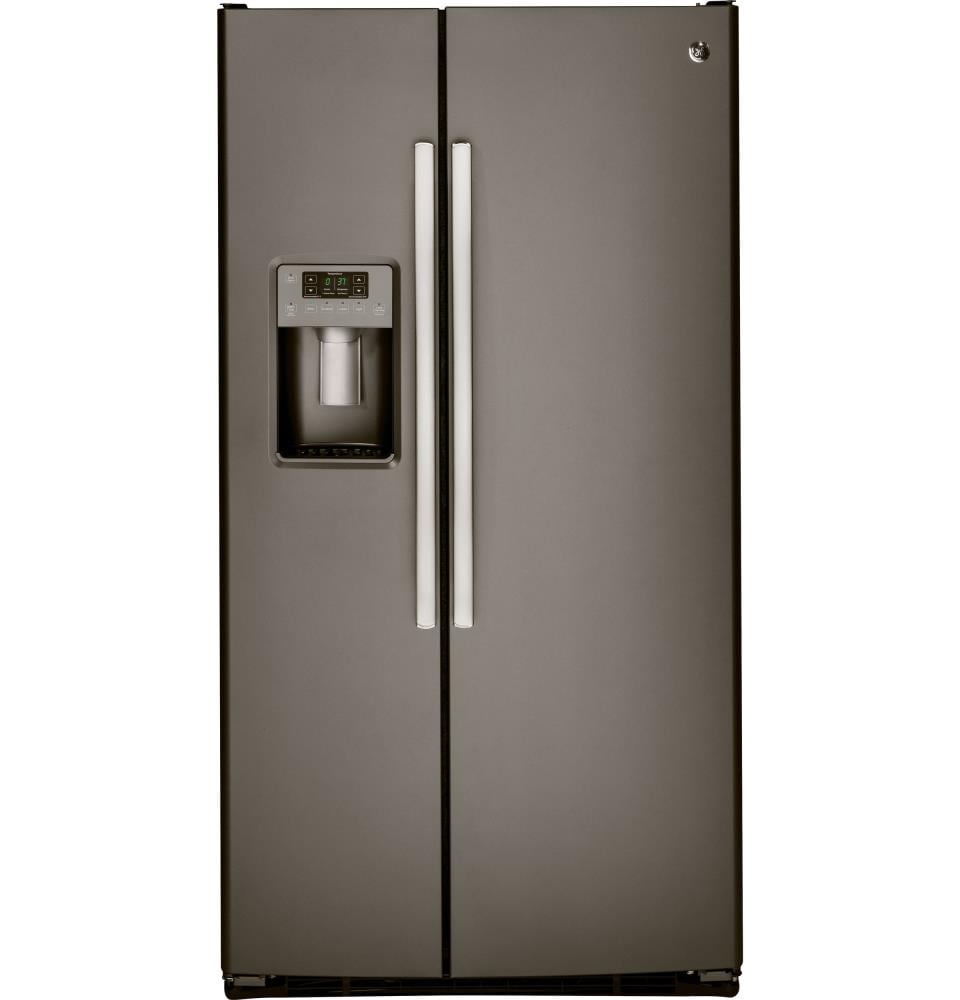 GE GSS23HMHES 22.5-cu ft Side-by-Side Refrigerator with Ice Maker (Slate)