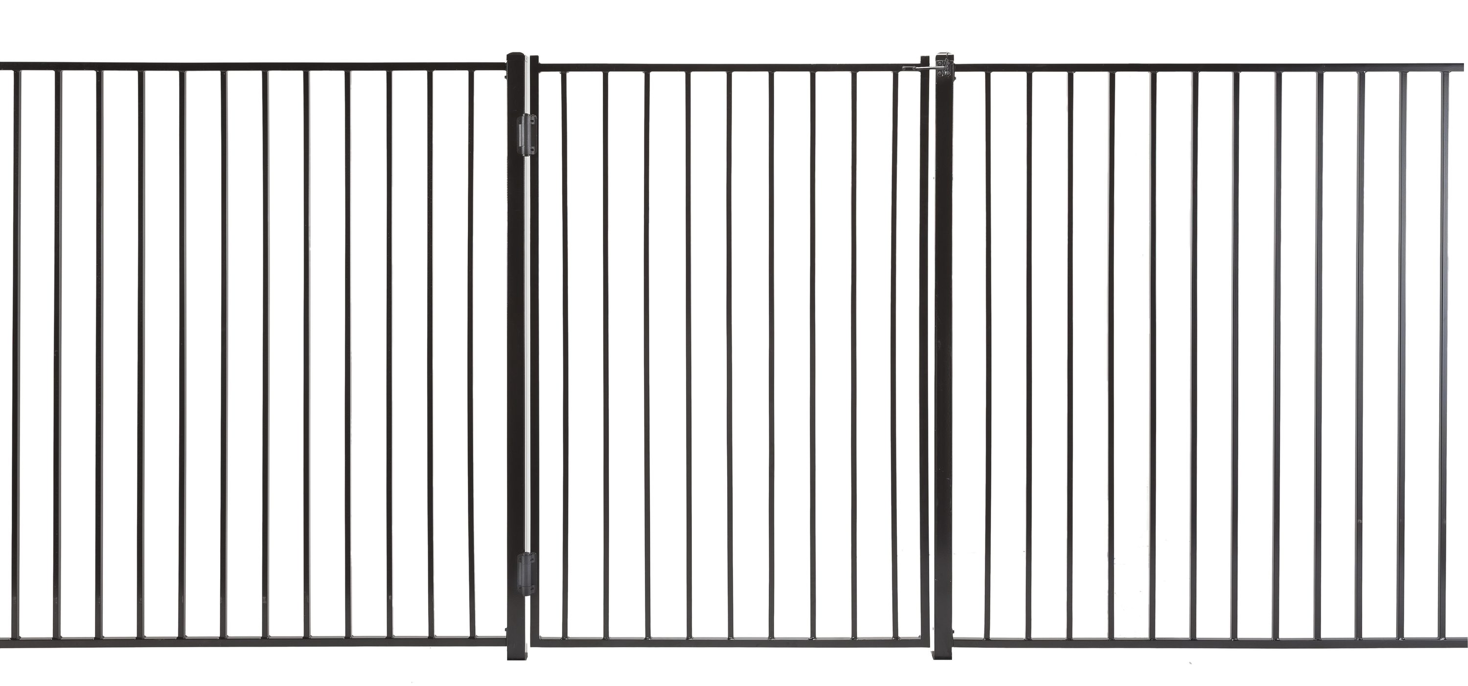 Monroe 6-ft H x 4-ft W Powder Coated Vinyl-coated Steel Flat-top Decorative Walk-thru Fence Gate