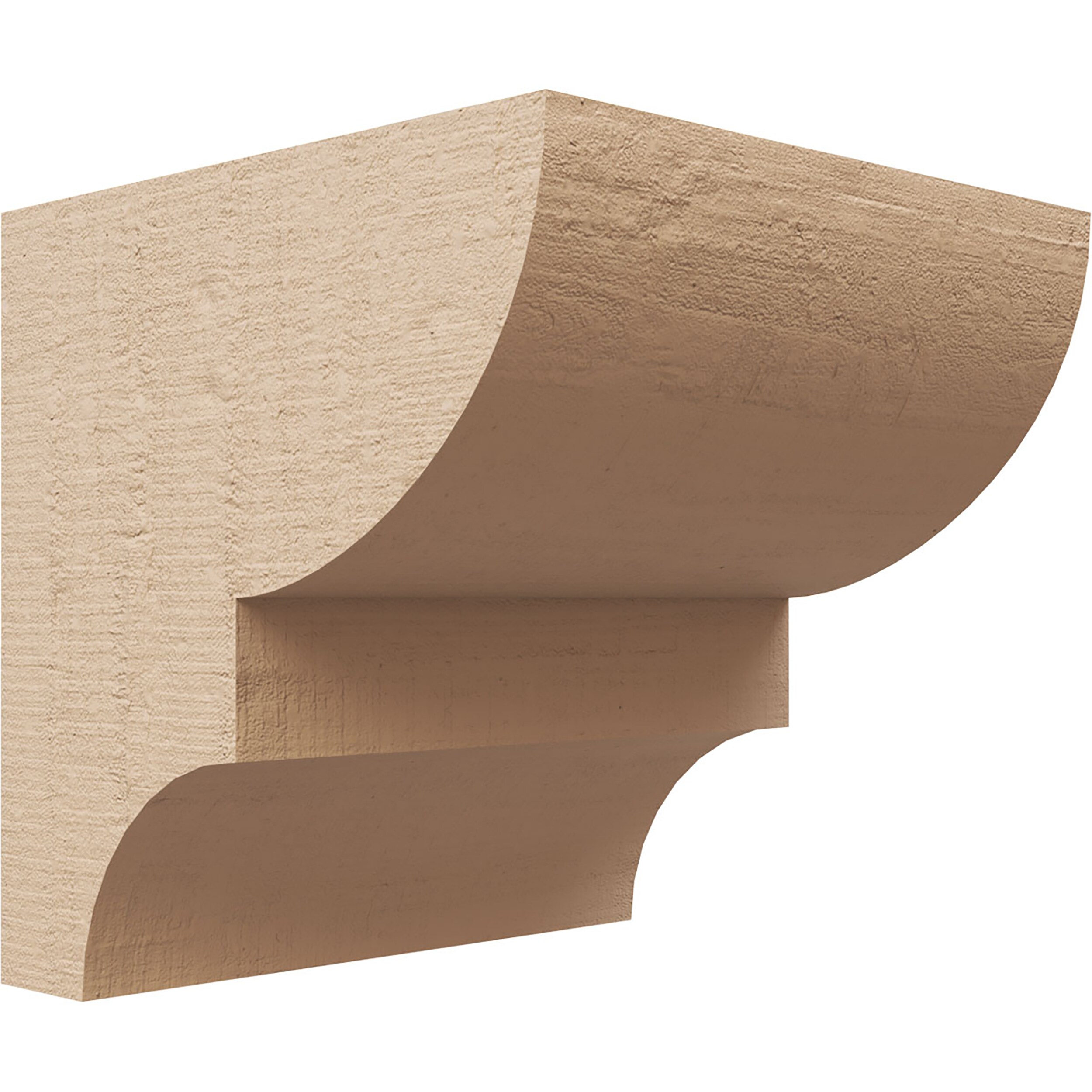 Ekena Millwork CORU05X05X05RIDRCPR 5-in x 5-in x 5-in Rough Cedar Woodgrain TimberThane Primed Urethane Paintable/Stainable Corbel
