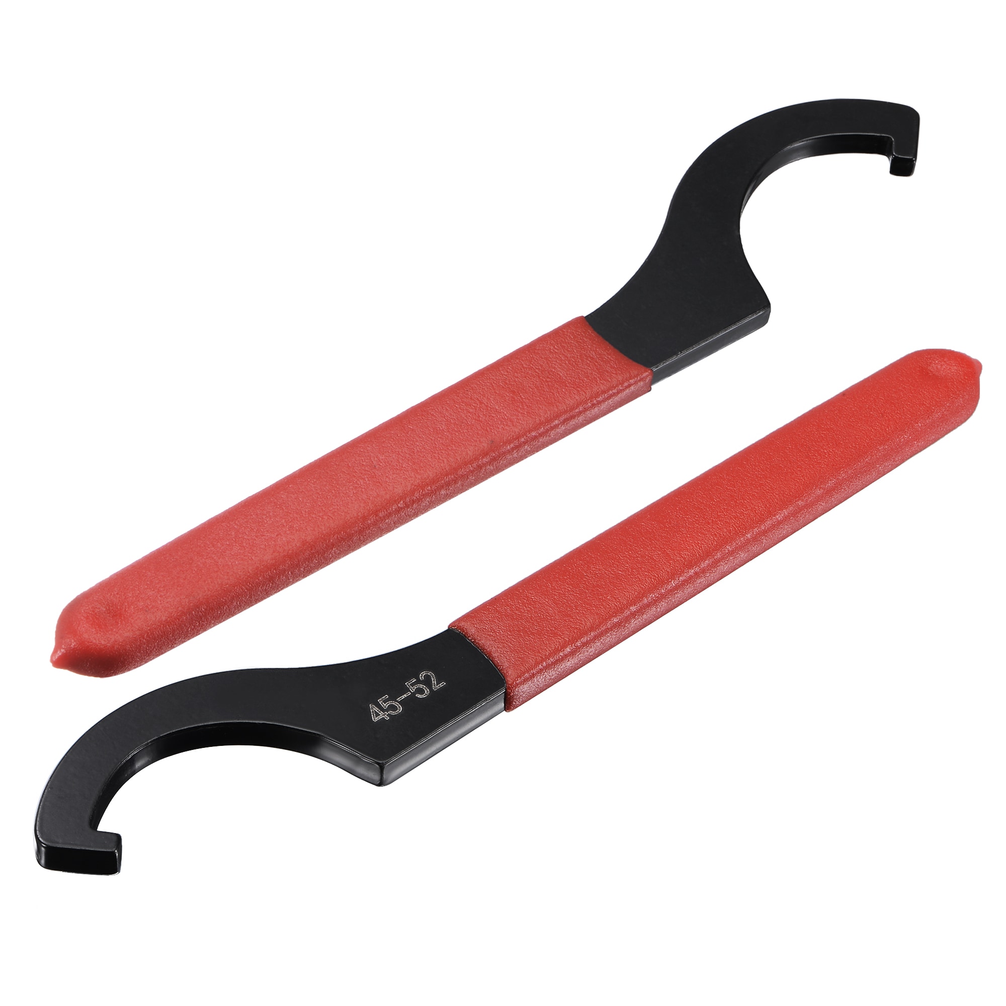 Unique Bargains C Hook Spanner Wrench Collet Chuck for 45-52mm Round Nut with Red Non-slip Handle 2pcs #S26051100UX8996