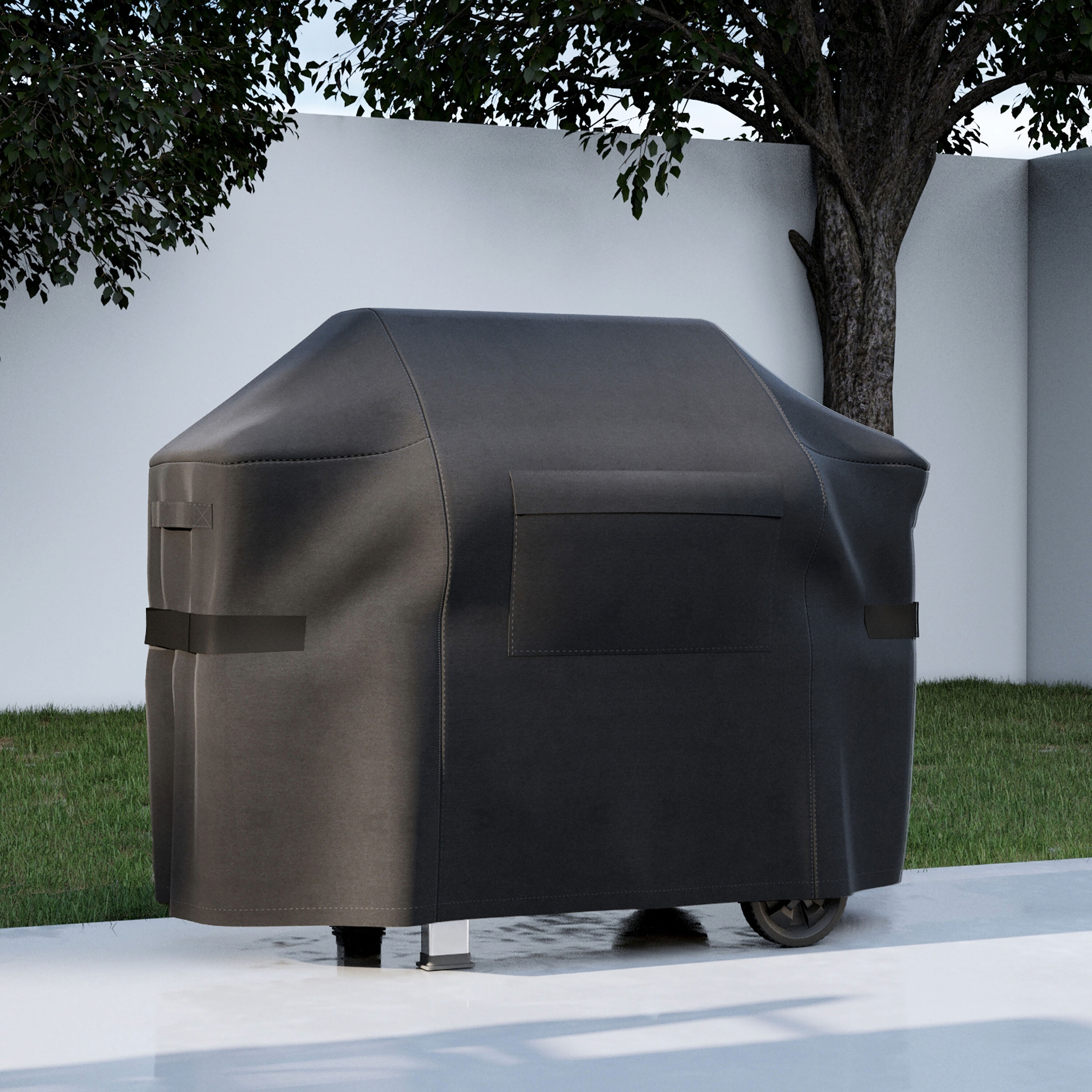 KHOMO GEAR Grill Cover 58-in W x 44-in H Black Gas Grill Cover GER-1264 ...