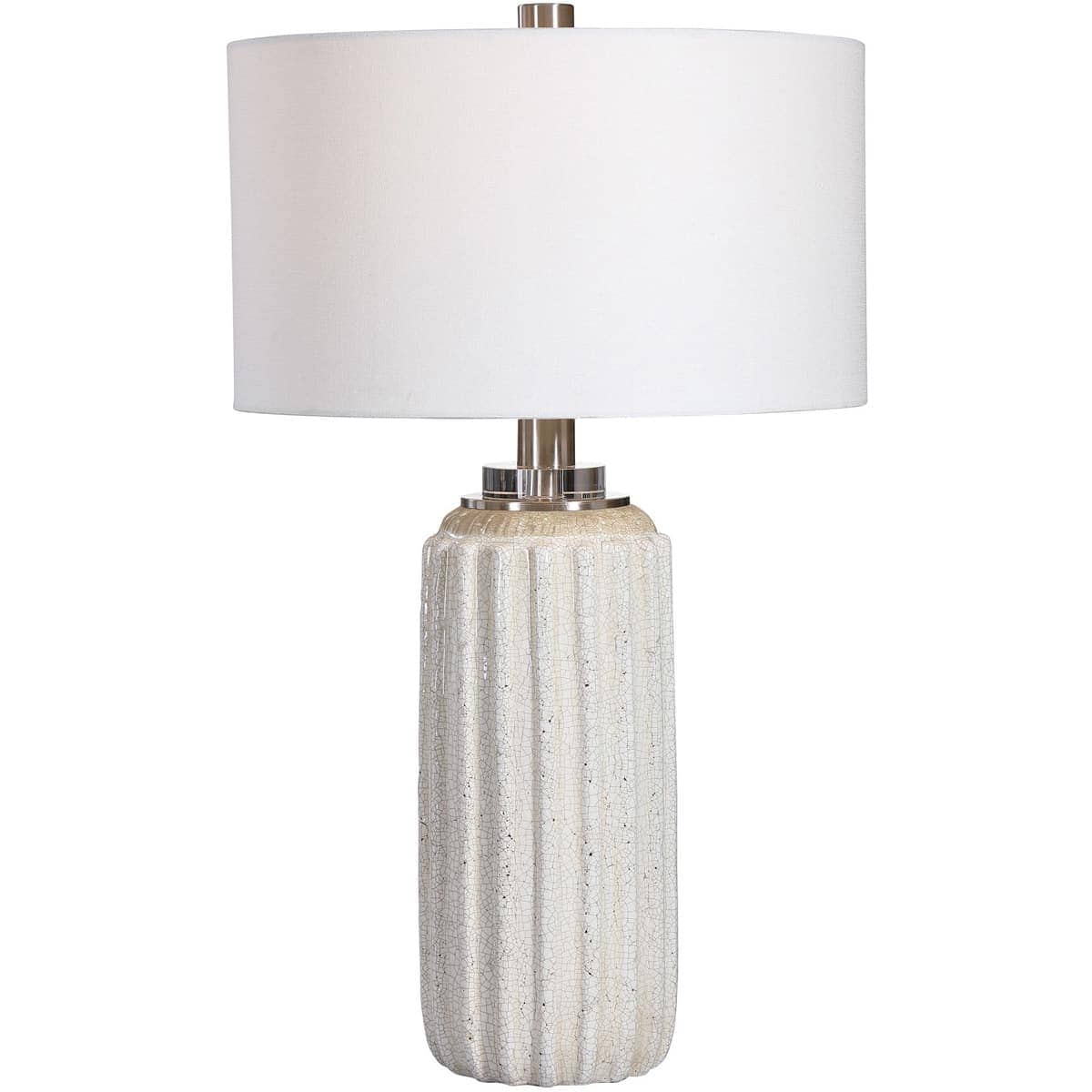 Uttermost 1959200 28431 Azariah Table Lamp Cream and Beige Crackle Glaze
