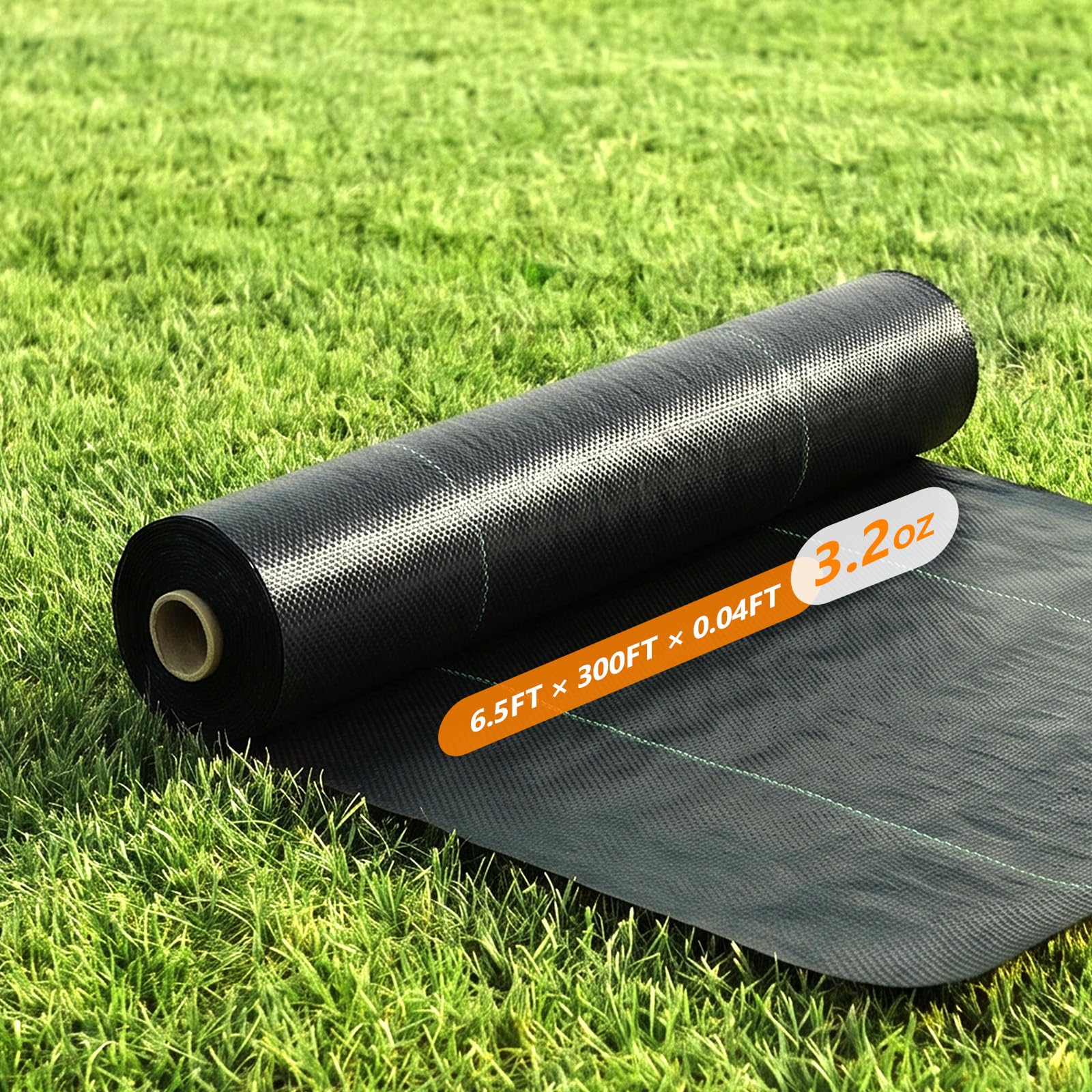 VINGLI 6.5 x 300FT Weed Barrier Fabric 3.2oz Premium Heavy Duty Weed Block Mat for Farm Driveway Vegetable