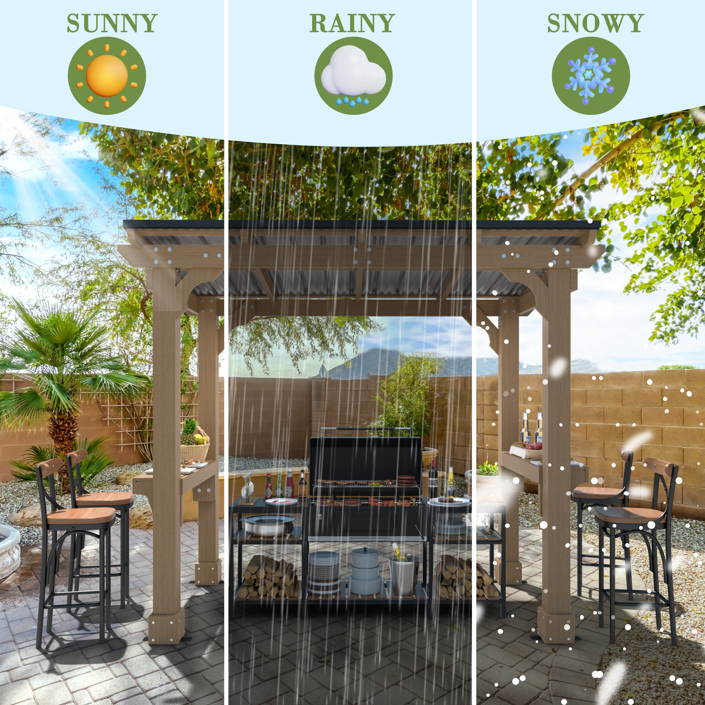 VEIKOUS PG0201-58-G Wood-Resin-Gazebos - View #7