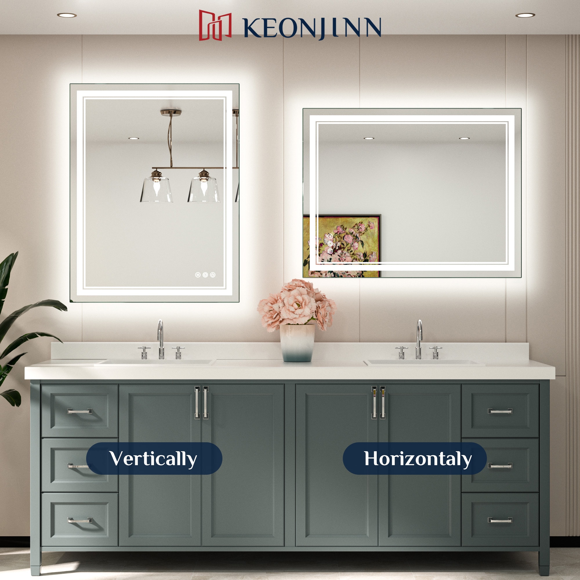 Keonjinn LW-JZ-ZBGSSW-121101 Framed-Bath-Mirrors - View #9