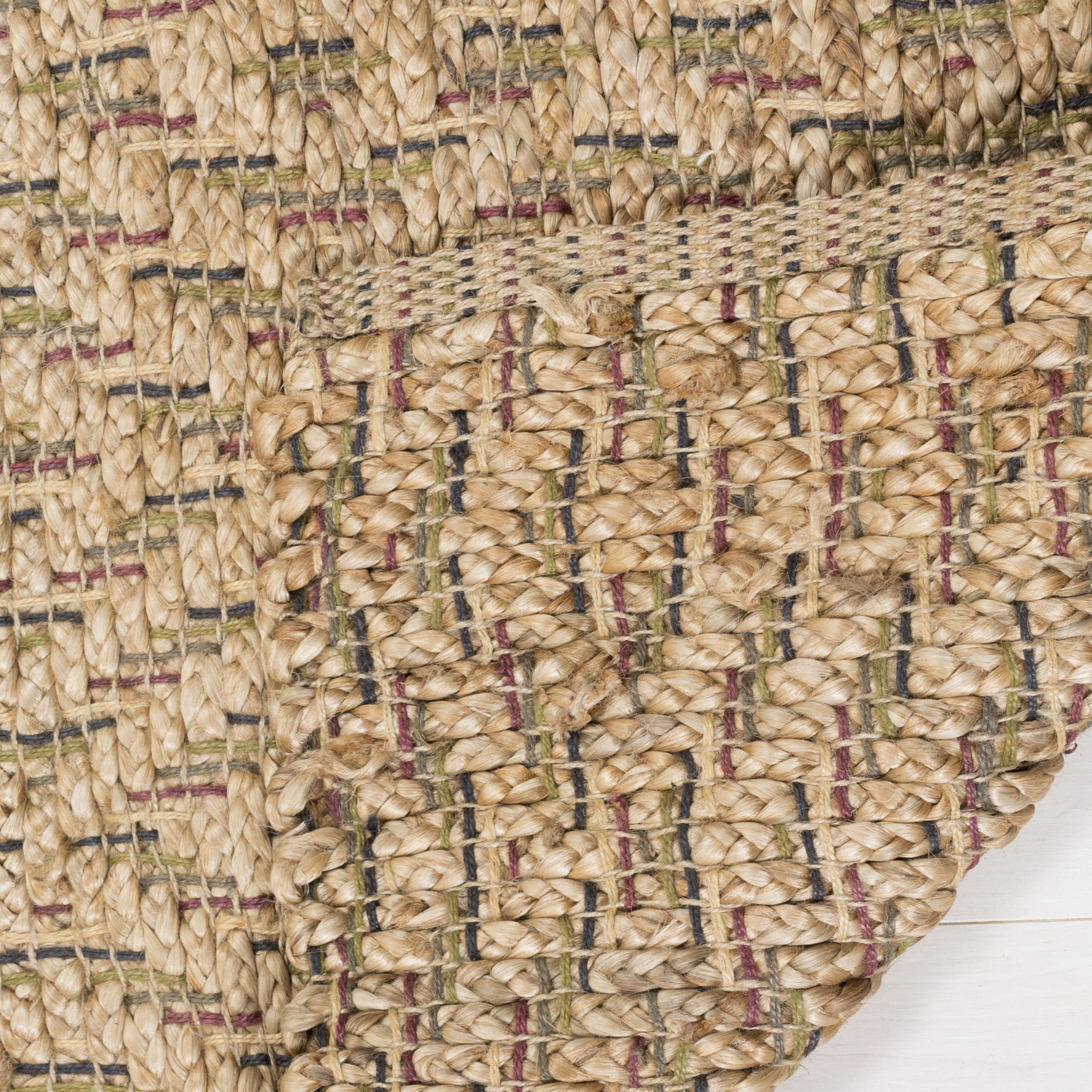 Handmade Red Jute Flat Woven Square Area Rug 6' x 6'