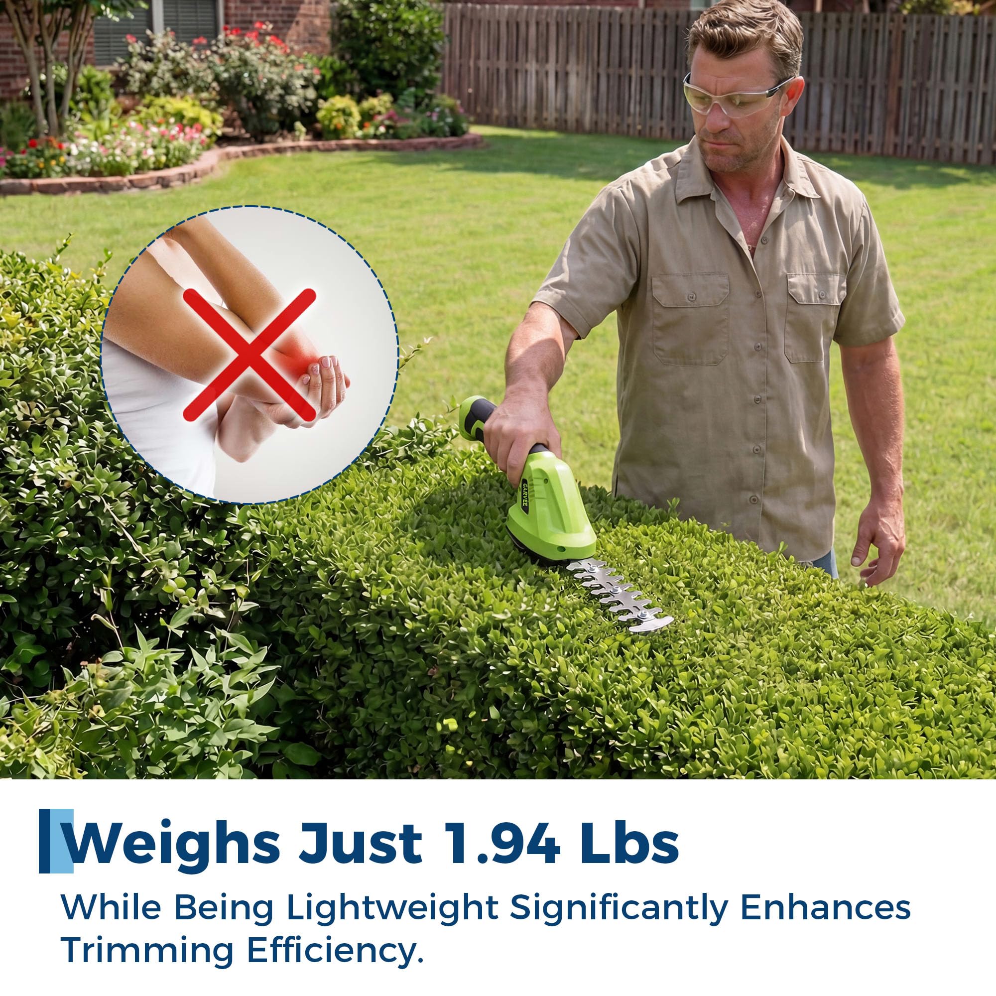 GarveeLife 3TS-JCXTEJ5 Cordless-Hedge-Trimmers - View #3