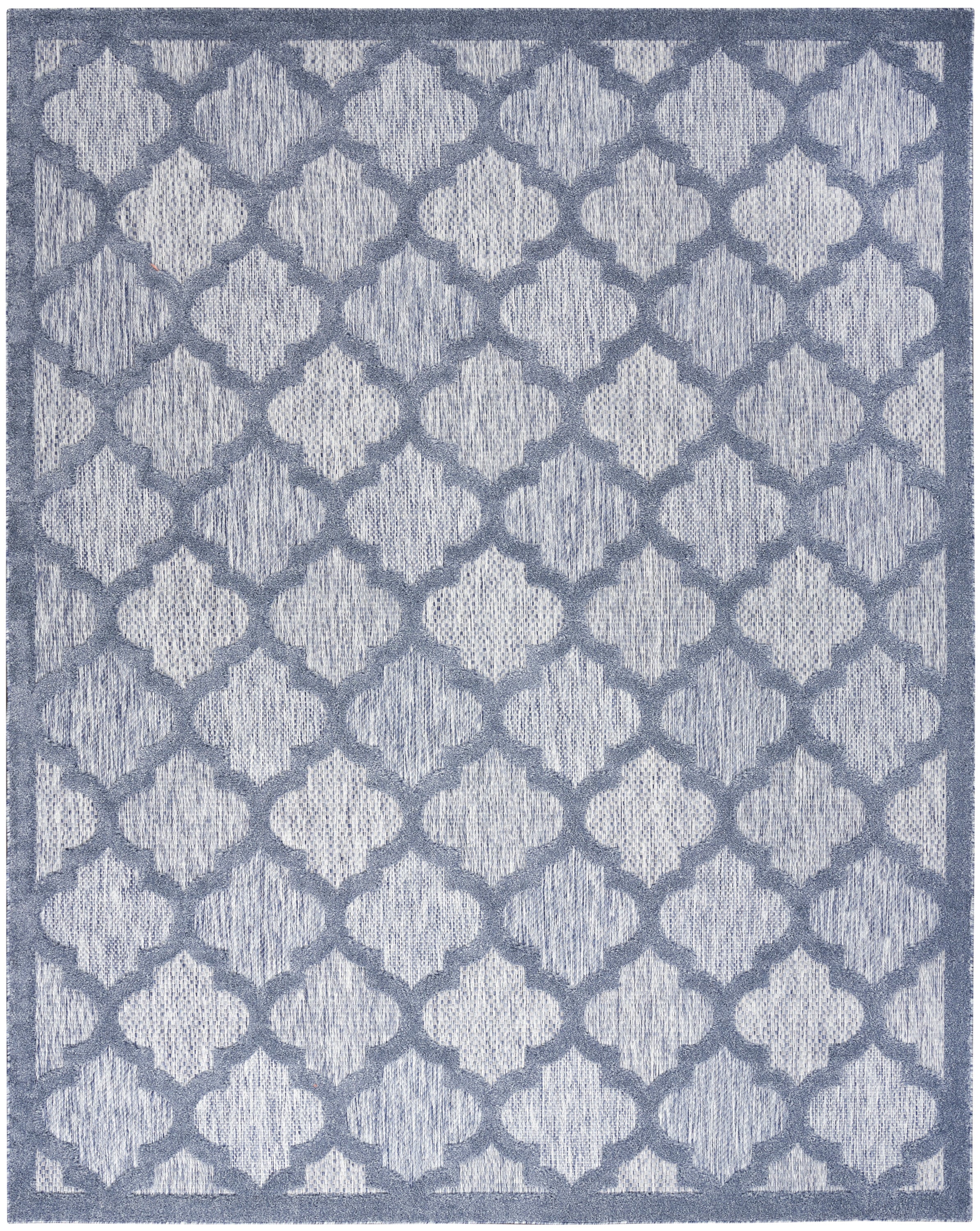 Denim Blue Trellis 8' x 10' Reversible Synthetic Area Rug