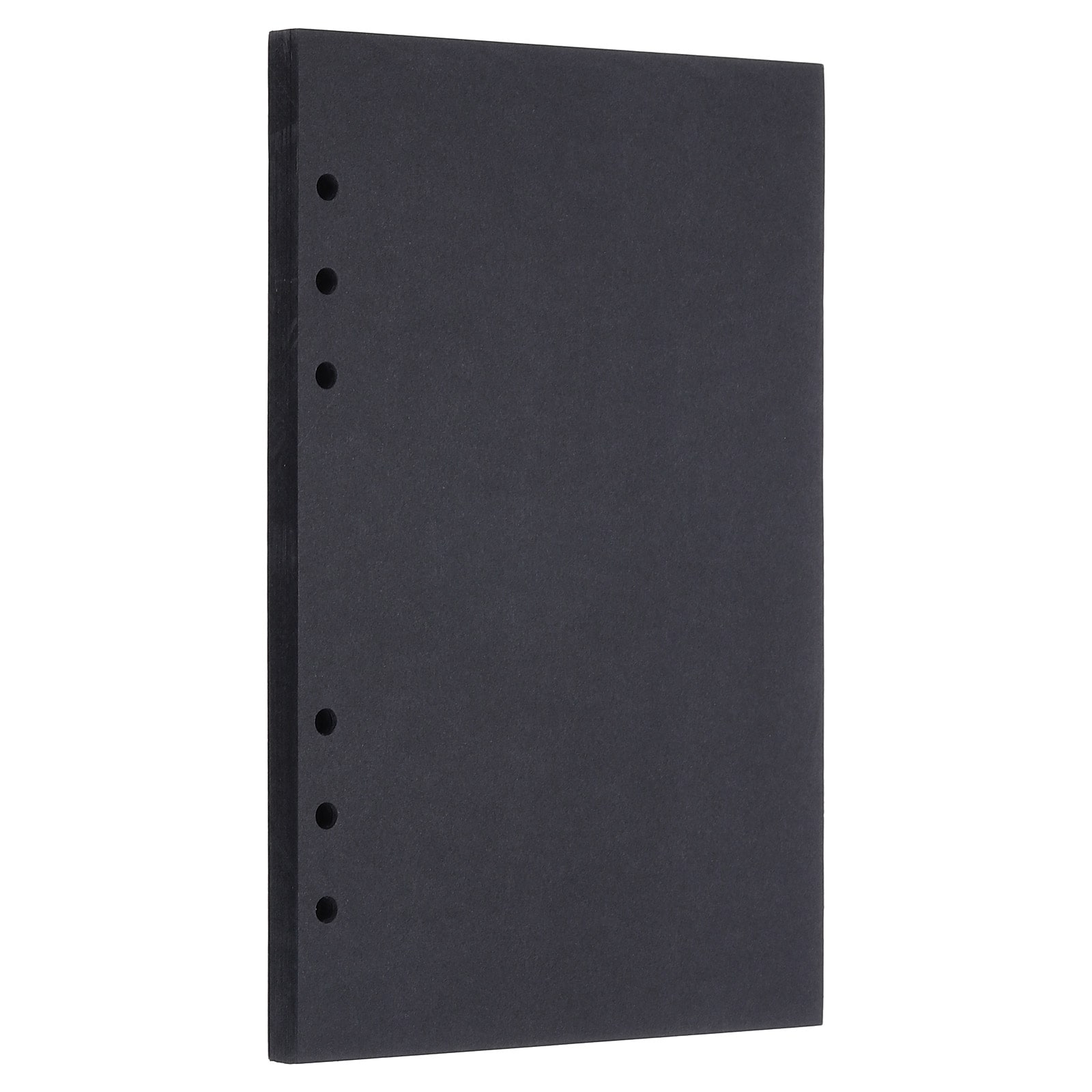 PATIKIL A5 Refill Paper Unlined Blank Kraft Paper 6 Hole Filler Inserts Loose Leaf Paper for 6 Ring Binder 80 Sheets/160 Pages Black