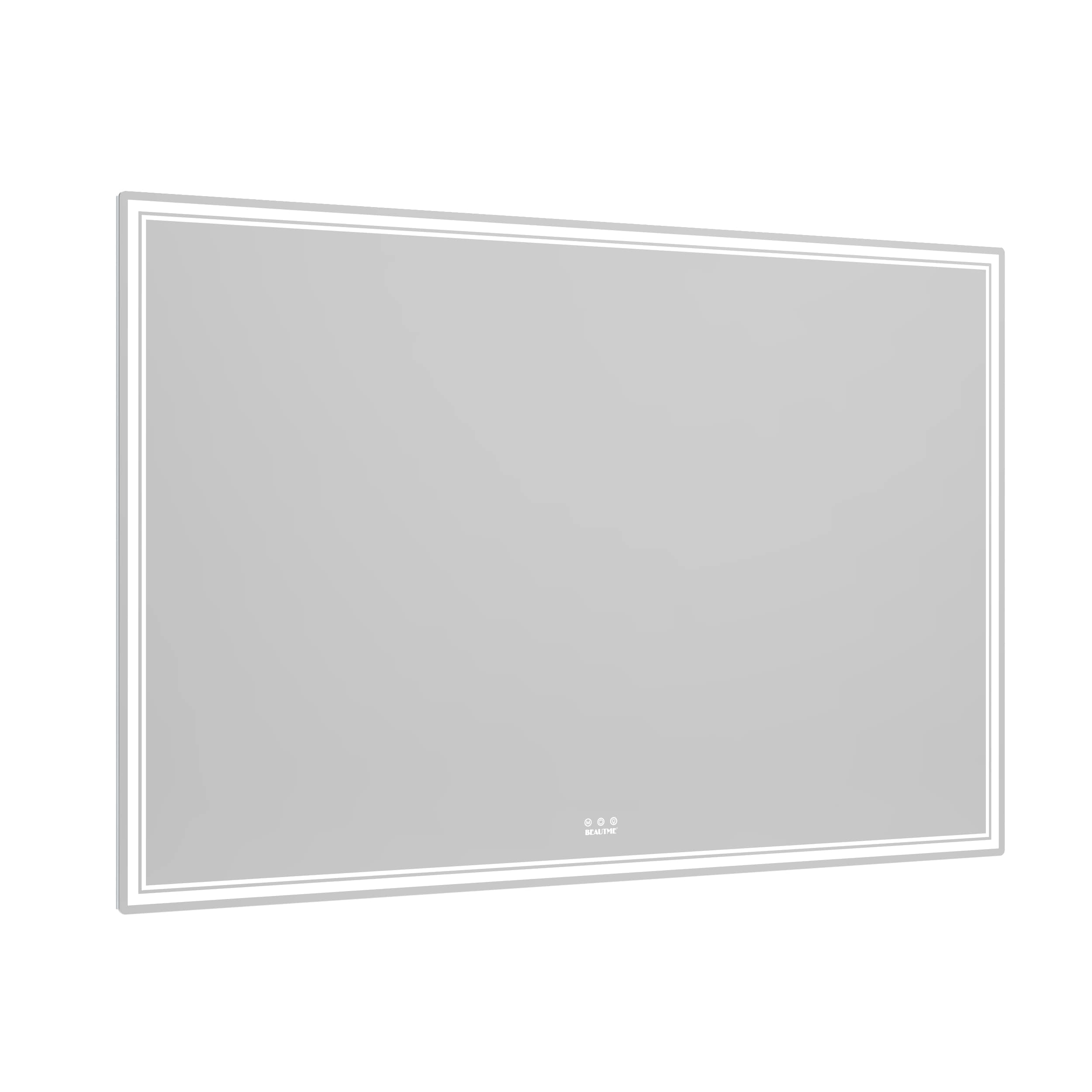 Bybafun YB5100086 60-in x 40-in Polished Frameless Rectangle Dimmable Lighted Bathroom Vanity Mirror ( Silver )