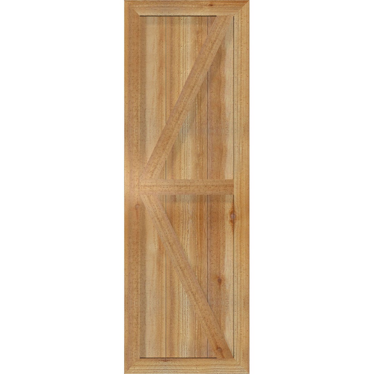 Ekena Millwork RBF06Z16X048RWR 16.125-in W x 48-in H Unfinished Paintable/Stainable Board and batten Framed with z-bar Wood Exterior Shutters ( 2 -Pack )
