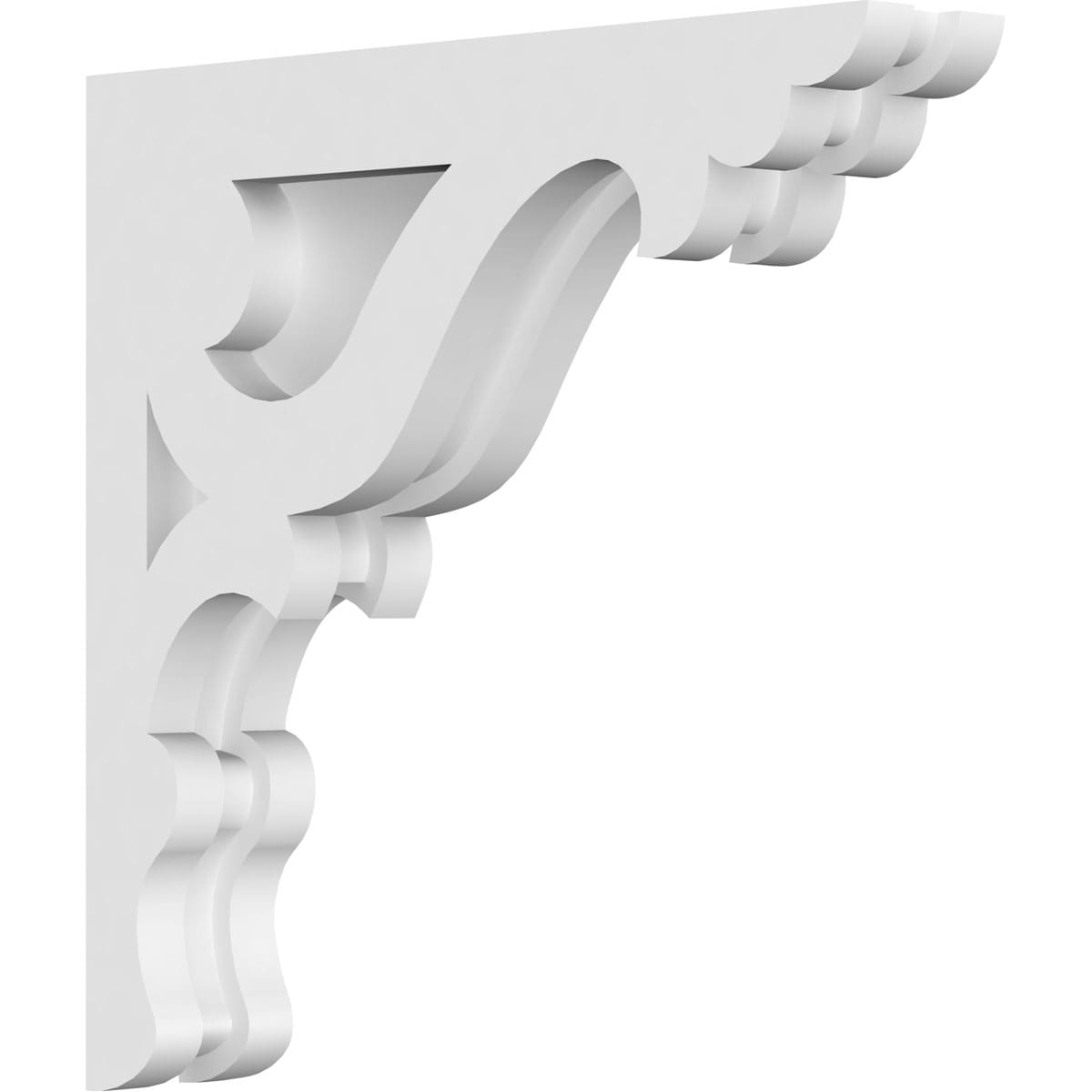 Ekena Millwork CORP01X10X10CN 1.875-in x 10-in x 10-in Cornelia Unfinished White PVC Paintable Corbel
