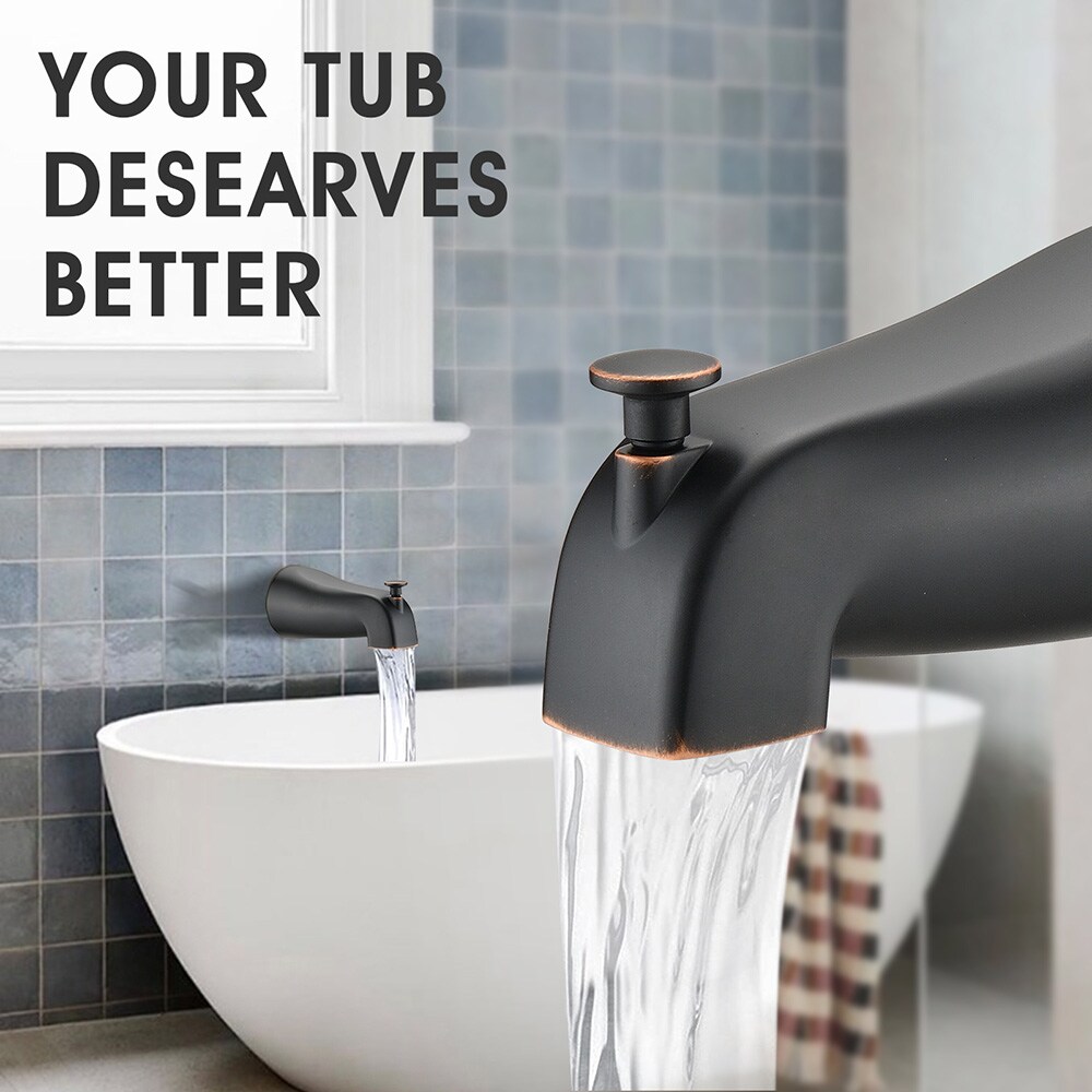 EQLOO Wall Waterfall Faucet Oil Rubbed Bronze Tub Spout Push Down ...