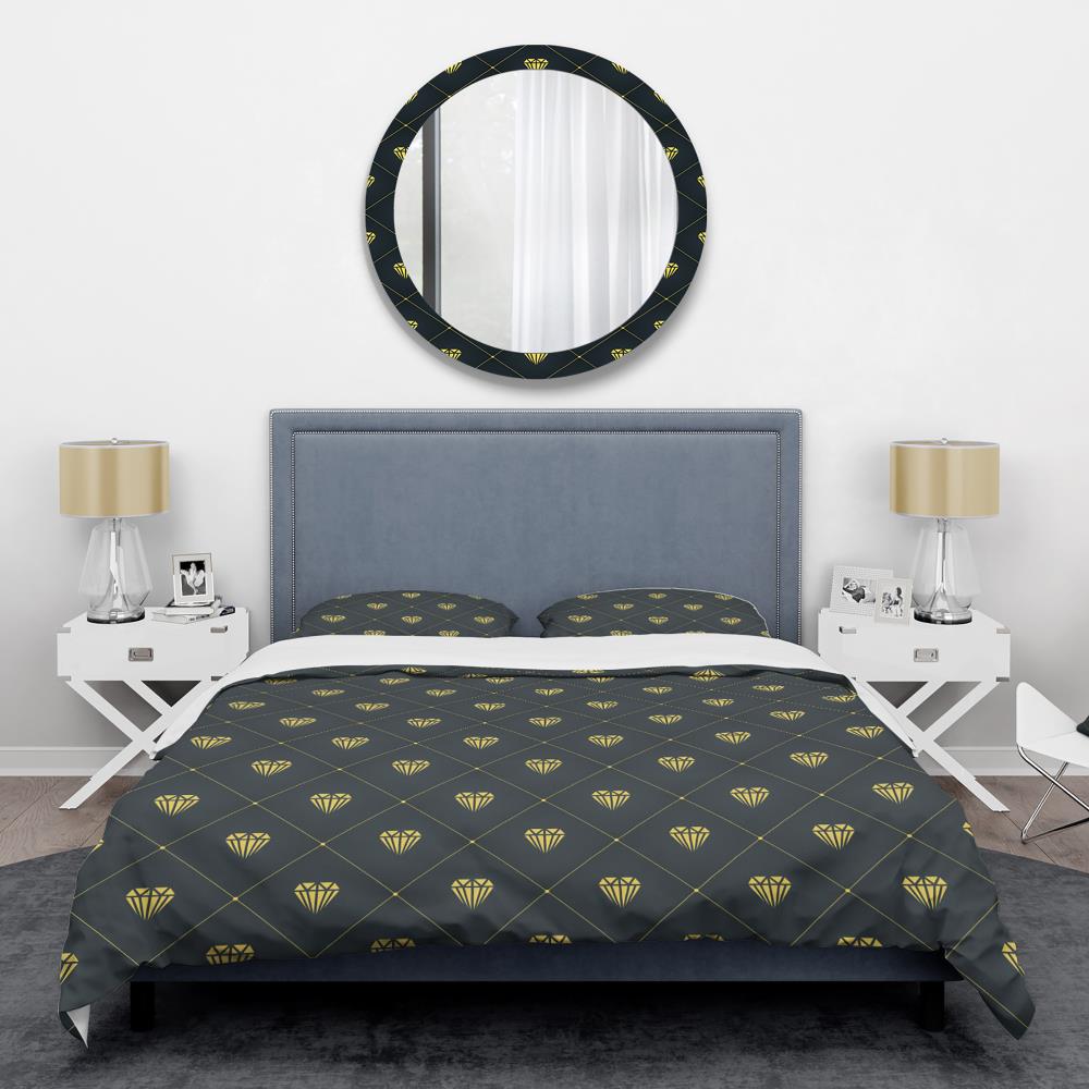 Designart BED24615-K 3-Piece Black King Duvet Cover Set