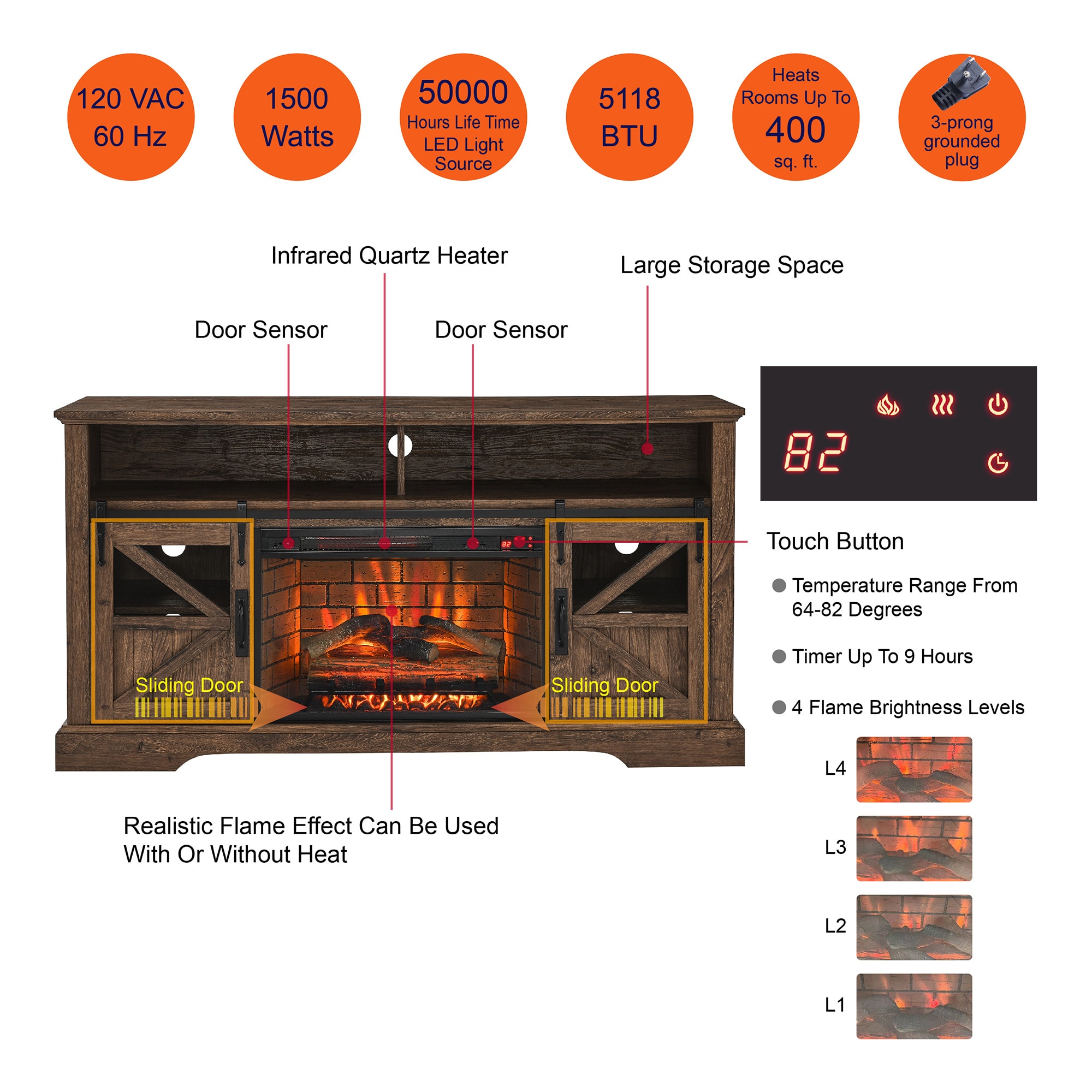 SINOFURN SYC070010BN Electric-Fireplaces - View #14