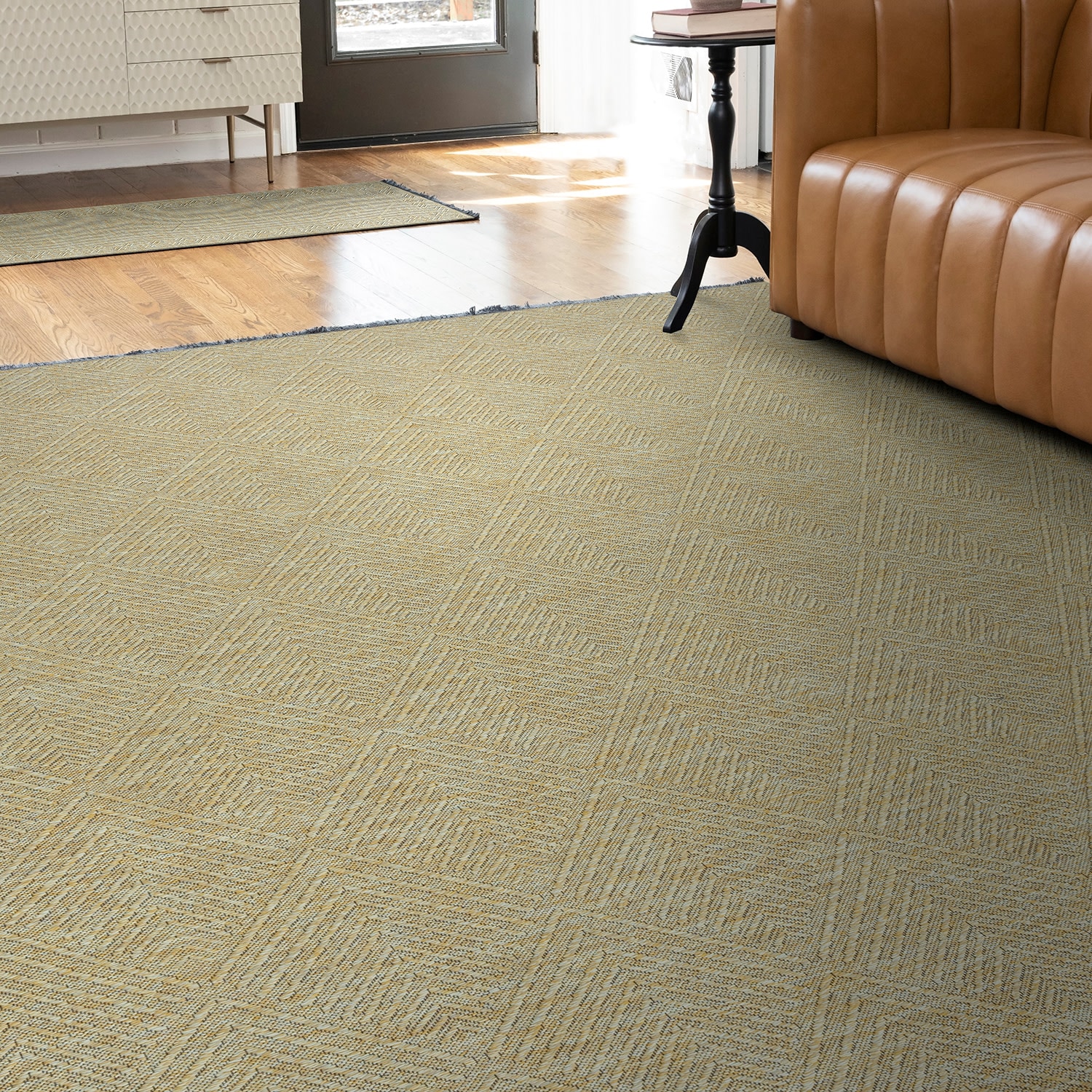 Tayse ALM1765 5X7 Alma 5 x 7 (ft) Loomed Cotton Sage Green Rectangular Indoor Geometric Mid-Century Modern Machine washable Area rug