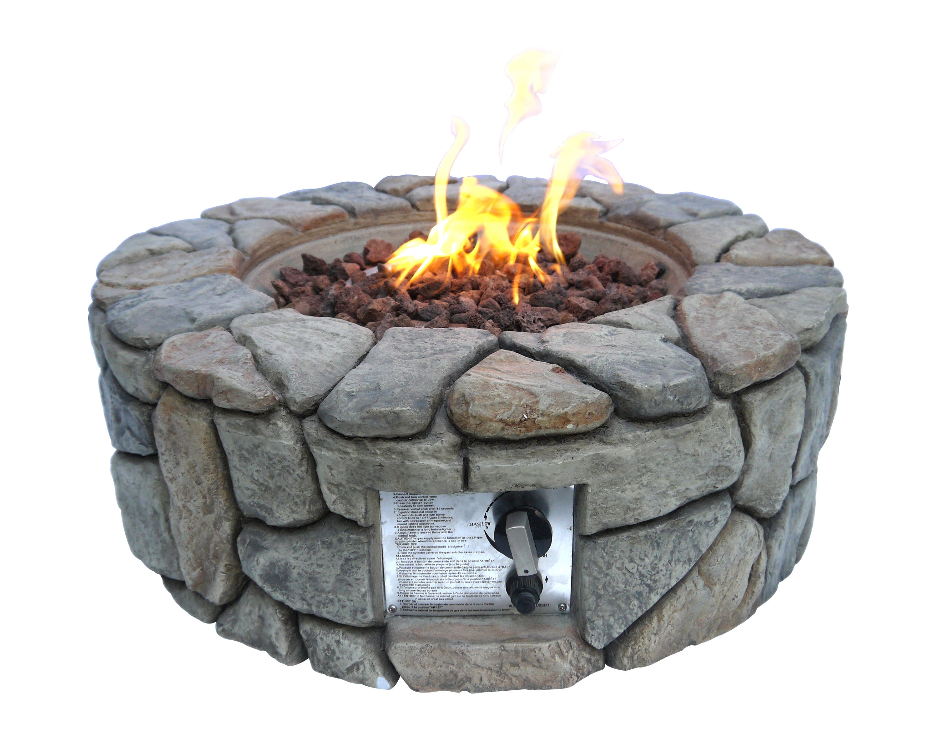 Teamson Home 28-in W 40000-BTU Stone Grey Concrete Propane Gas Fire Pit in the  Gas Fire Pits department at Lowes.com