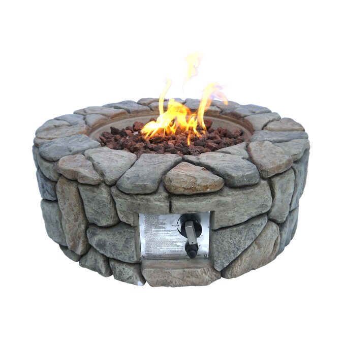 Teamson Home 28 In W 40000 Btu Stone Grey Concrete Propane Gas Fire Pit In The Gas Fire Pits Department At Lowes Com