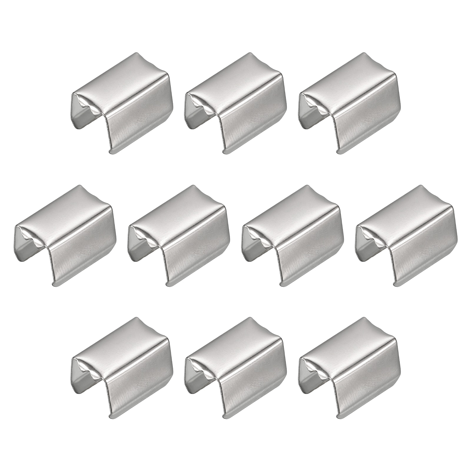 Unique Bargains Fold Over Crimp Caps 100pcs 15 x 9mm Ribbon End Clasp Tips Clamp Cord Ends for Jewelry DIY Craft Making White Nickel