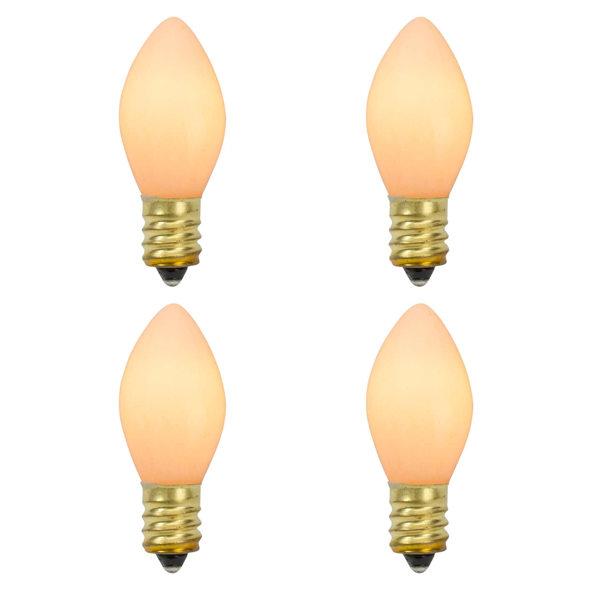 Northlight C7 Opaque Christmas Replacement Bulbs - White - 4ct