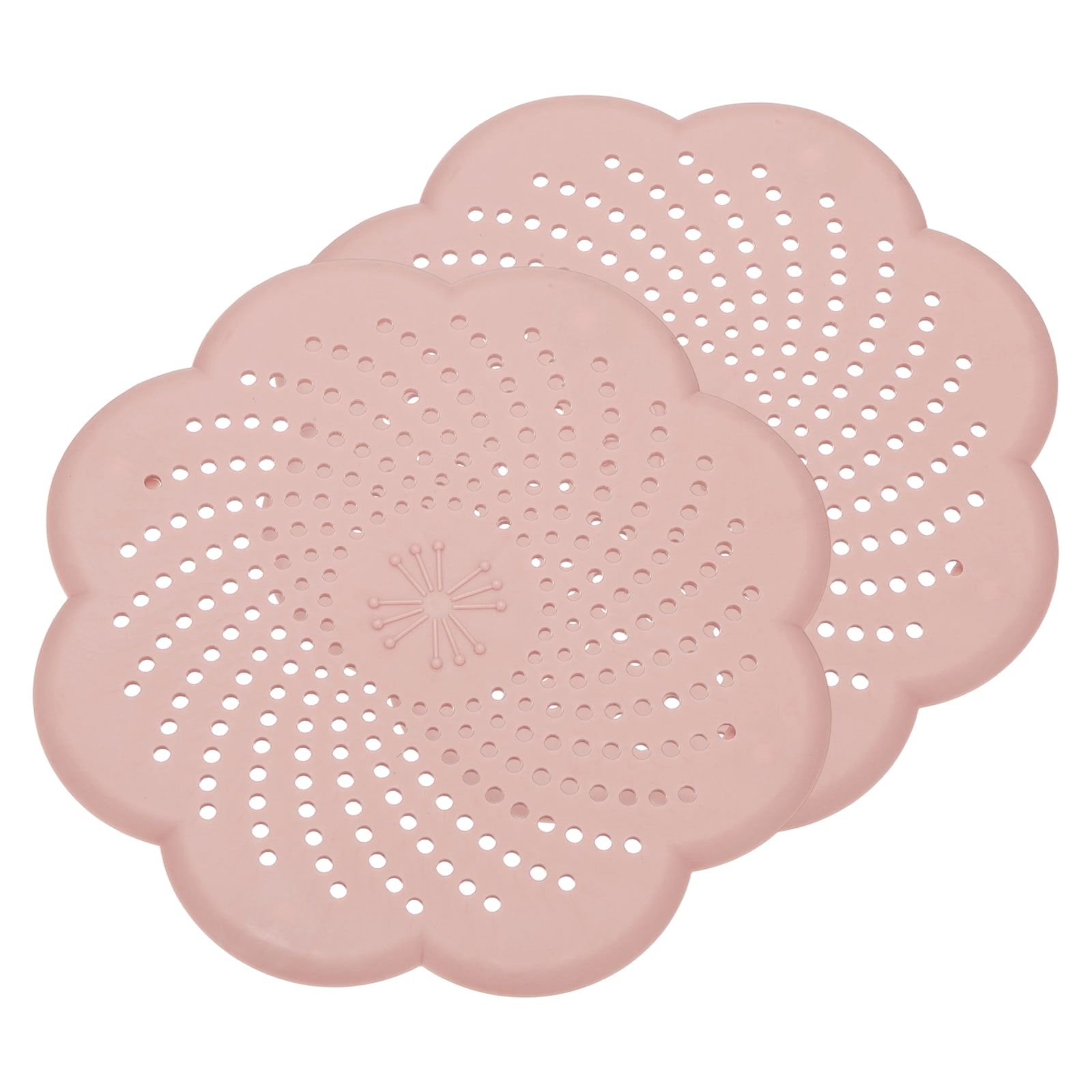 Unique Bargains - 2pcs Shower Silicone Drain Cover 5.7inch Shower Hair Catcher Drain Cover for Sh...