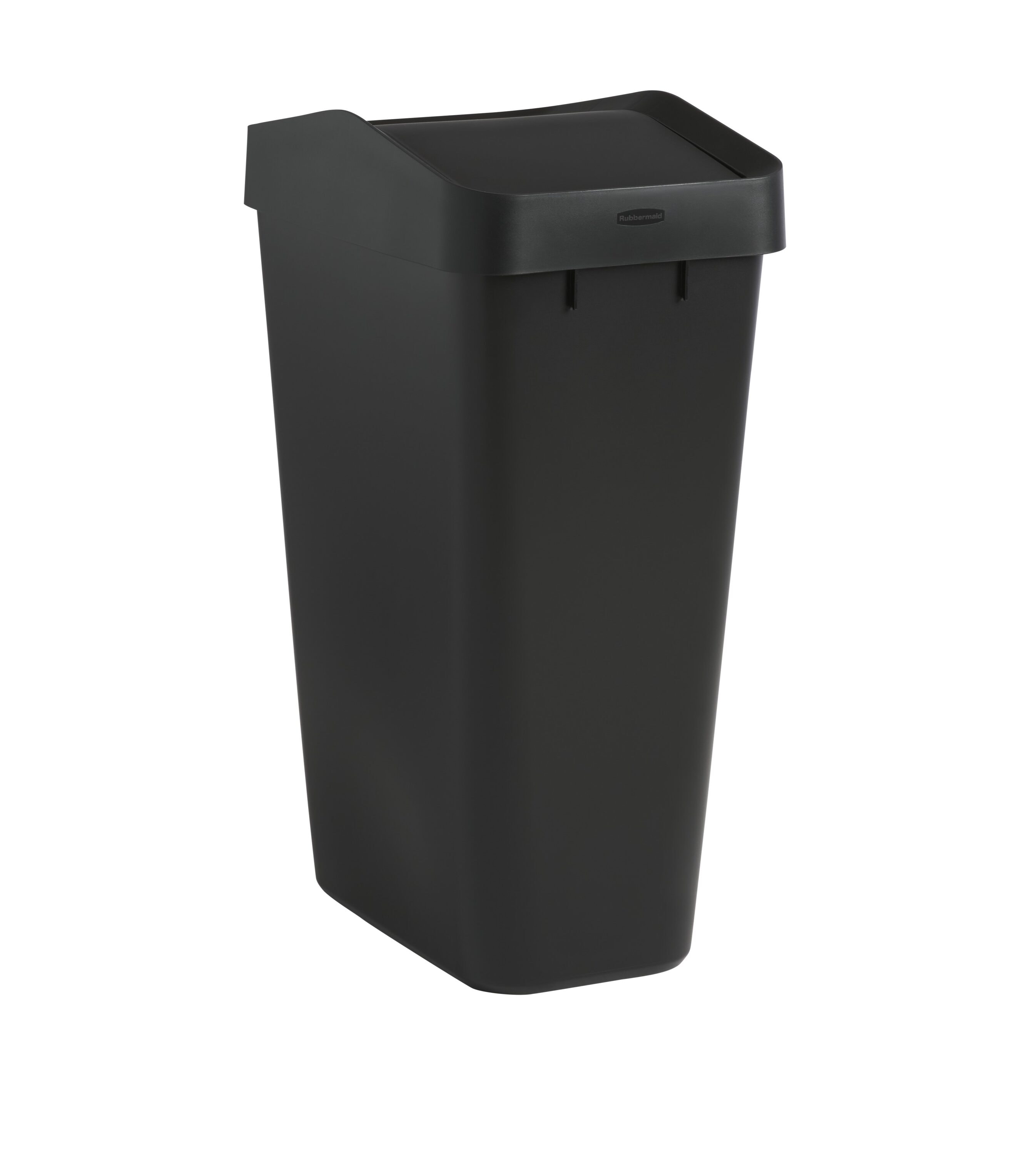 Rubbermaid Swing Top 12-Gallons Black Resin Kitchen Trash Can with Lid  Indoor in the Trash Cans department at
