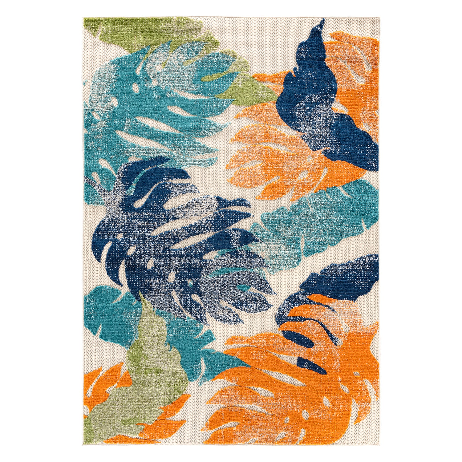 Arles Palm Floral Leaves Multi-Color Synthetic 5' x 7' Area Rug