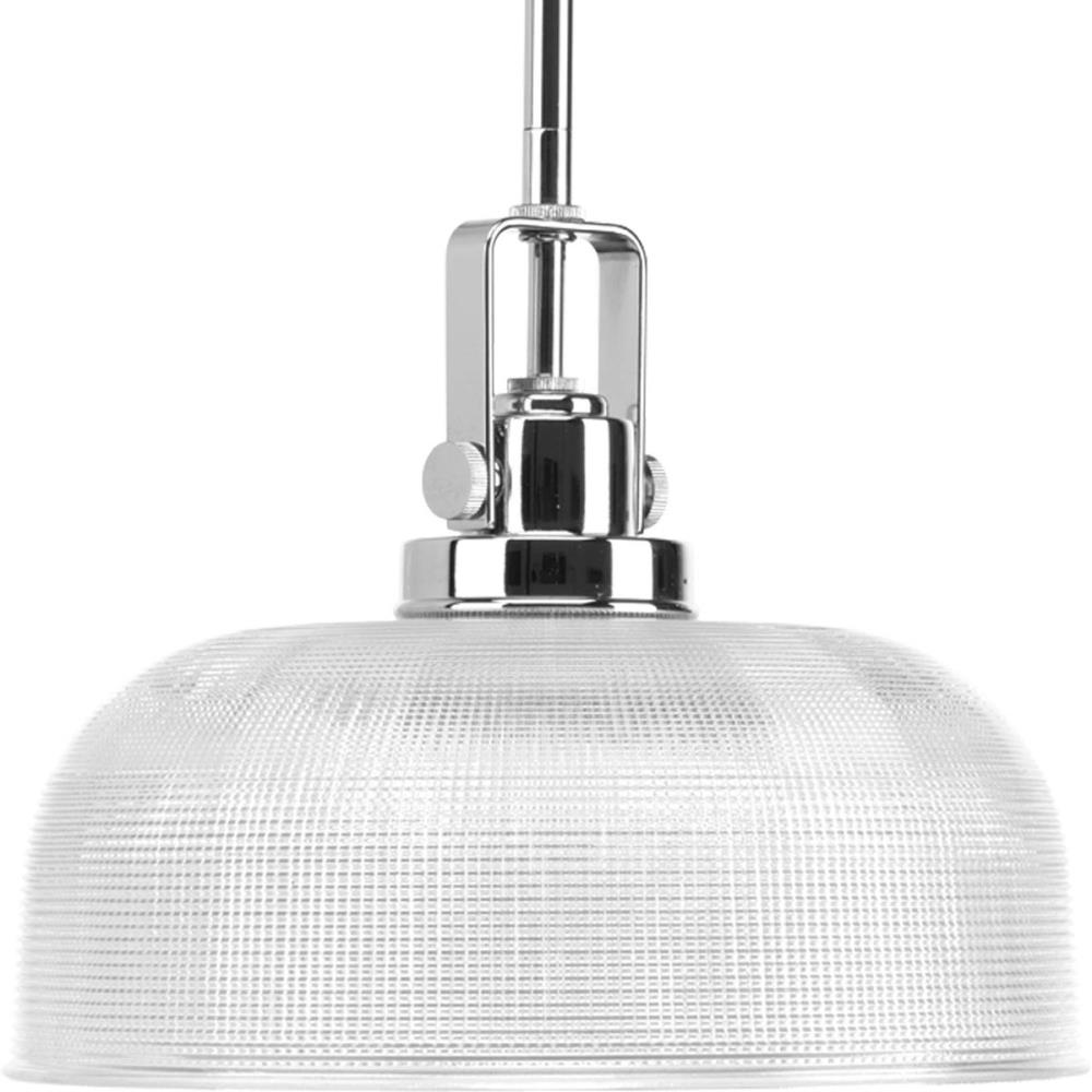 Progress Lighting P5026-15 Archie Chrome Transitional Clear Glass Dome LED Mini Hanging Pendant Light