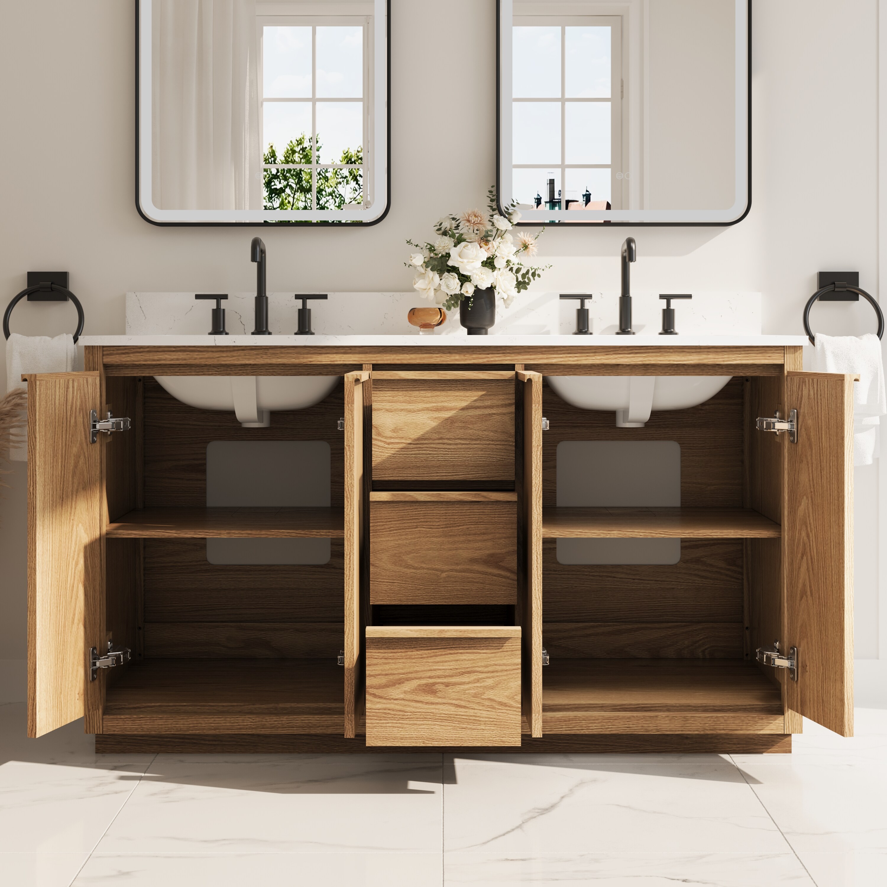 WELLFOR ALISON48QZ-WT Bath-Vanity-Combo - View #3