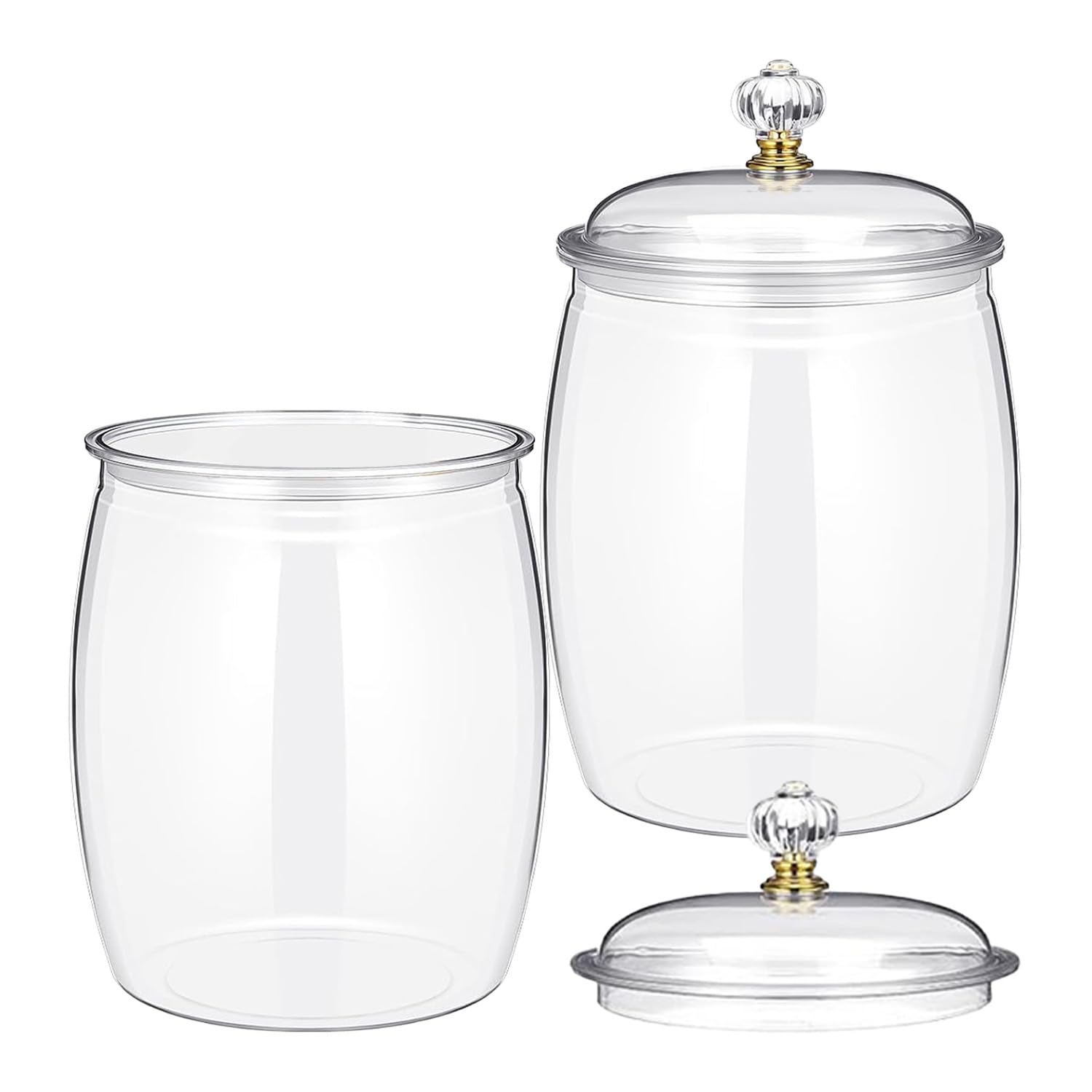Phyfalip 2-Piece 78 oz Clear Plastic Airtight Food Storage Jars for ...