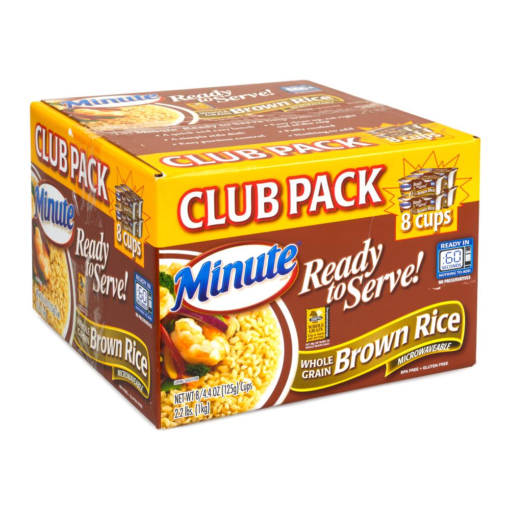 Minute Brown Rice Ready To Serve Microwaveable Cups, 8 Count, Gluten Free,  Whole Grain Rice, 60 Second Microwaveable Cups in the Snacks & Candy  department at
