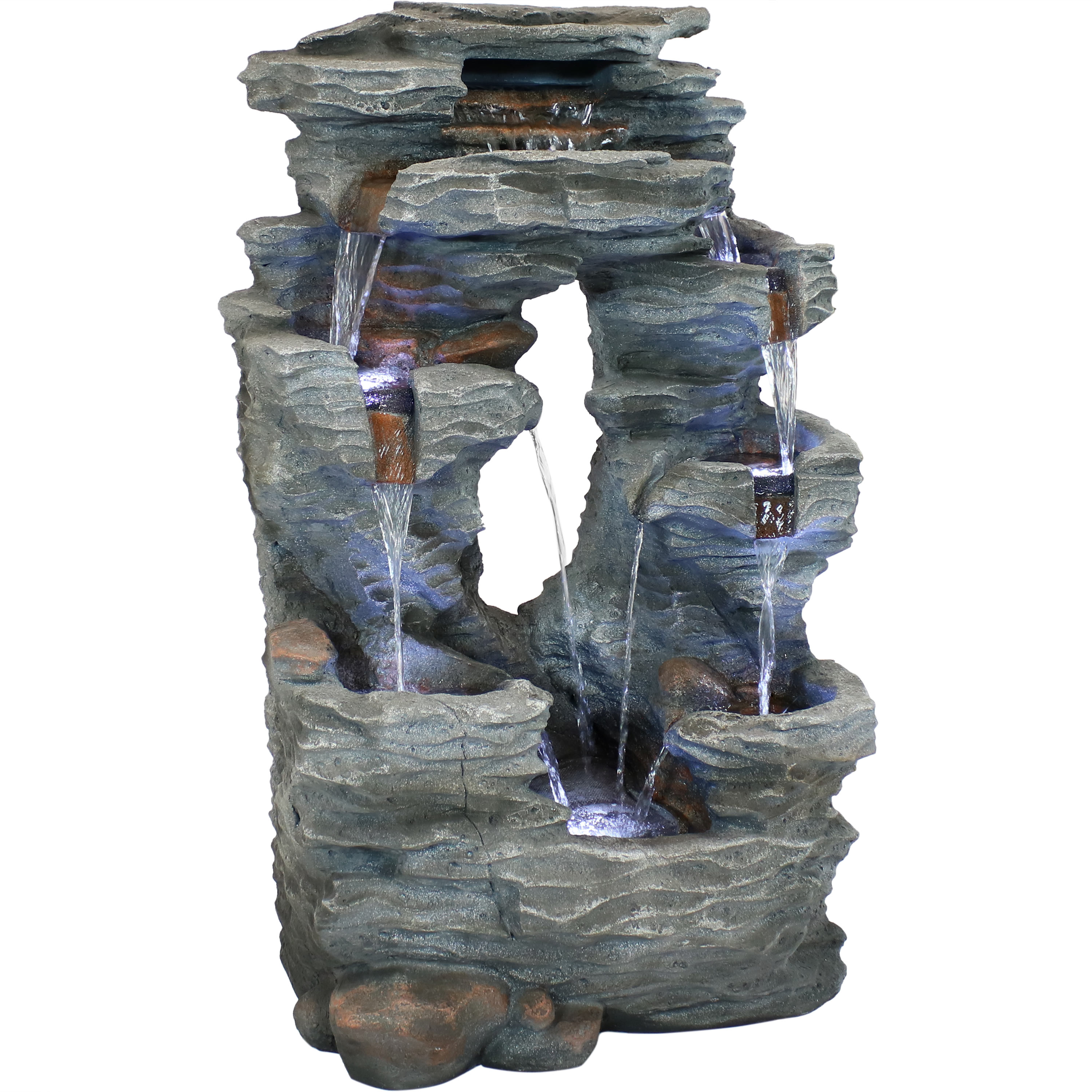 Sunnydaze Decor DW-505 39-in H Resin Rock Outdoor Fountain Pump Included