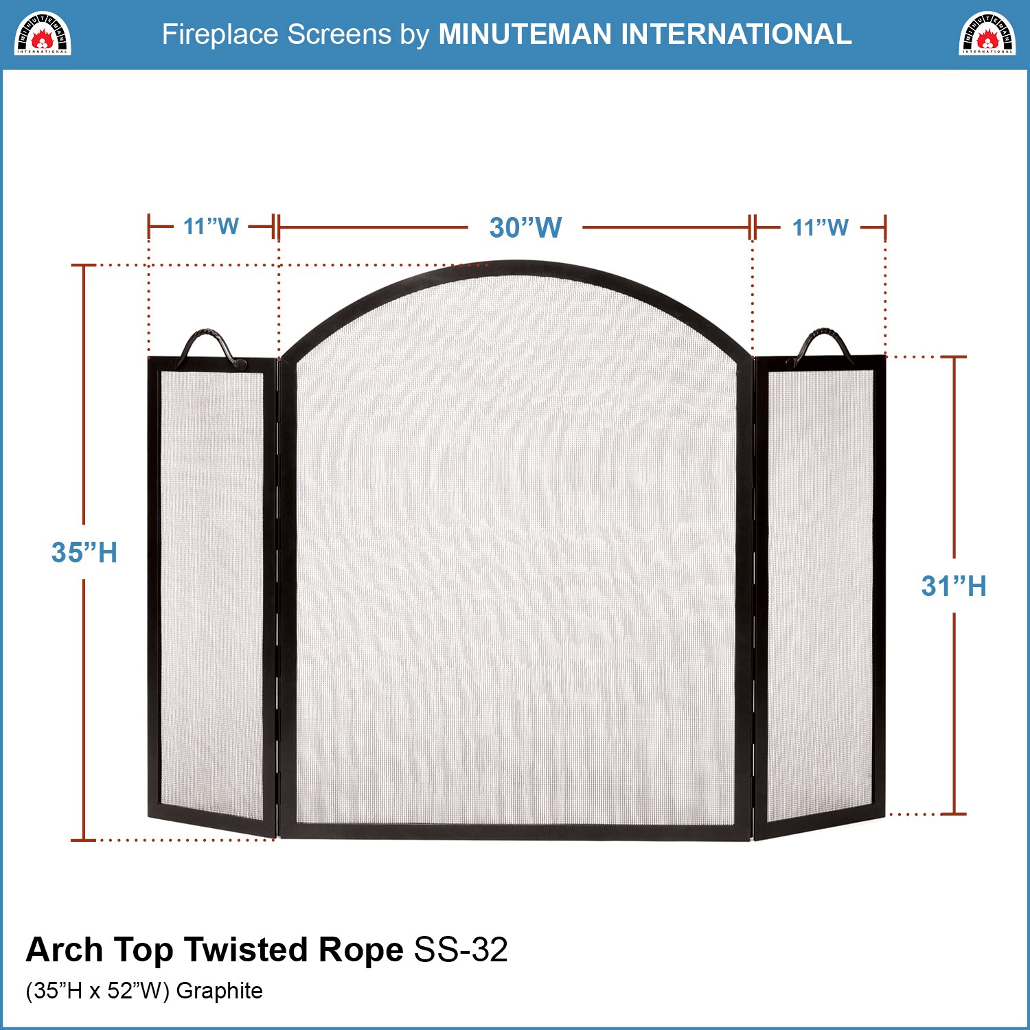 Minuteman International SS-32 Fireplace-Screens - View #2