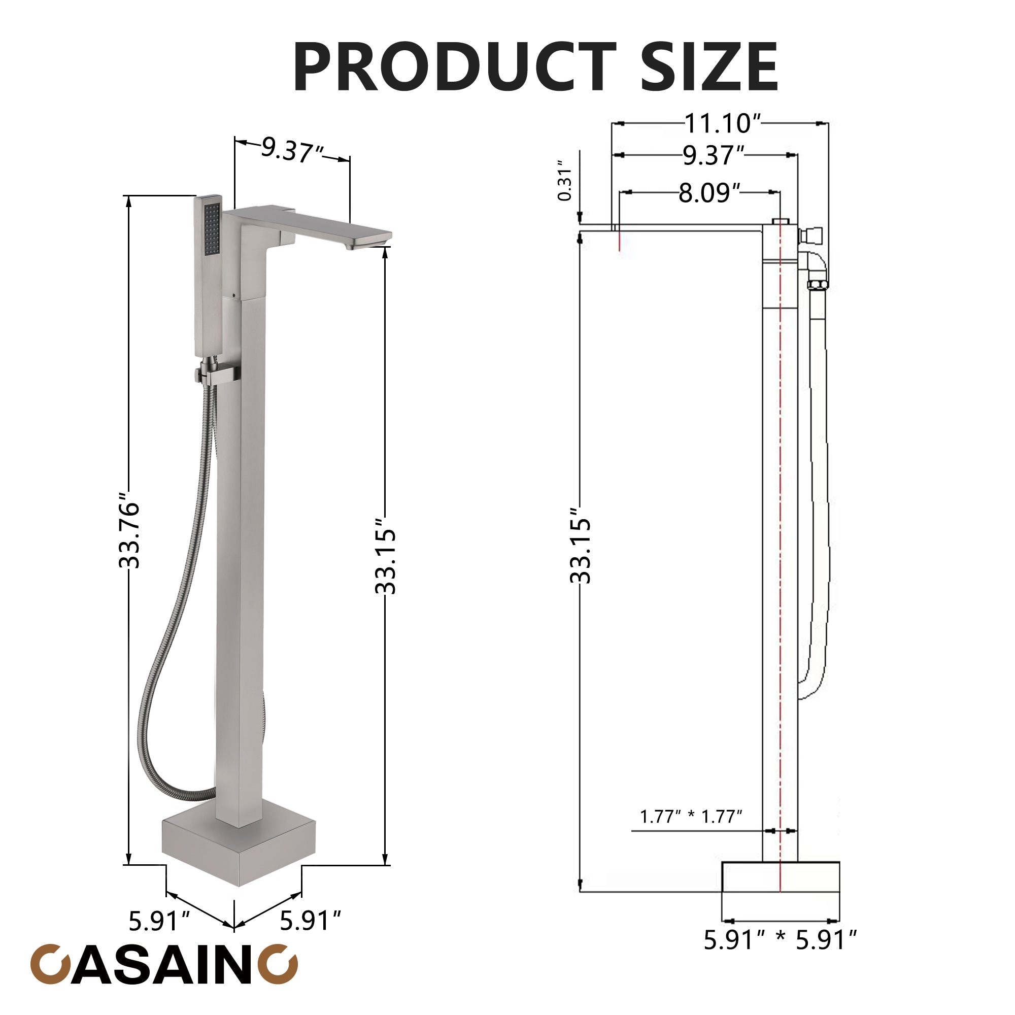 CASAINC MCS97-BG Roman-Tub-Faucets - View #11