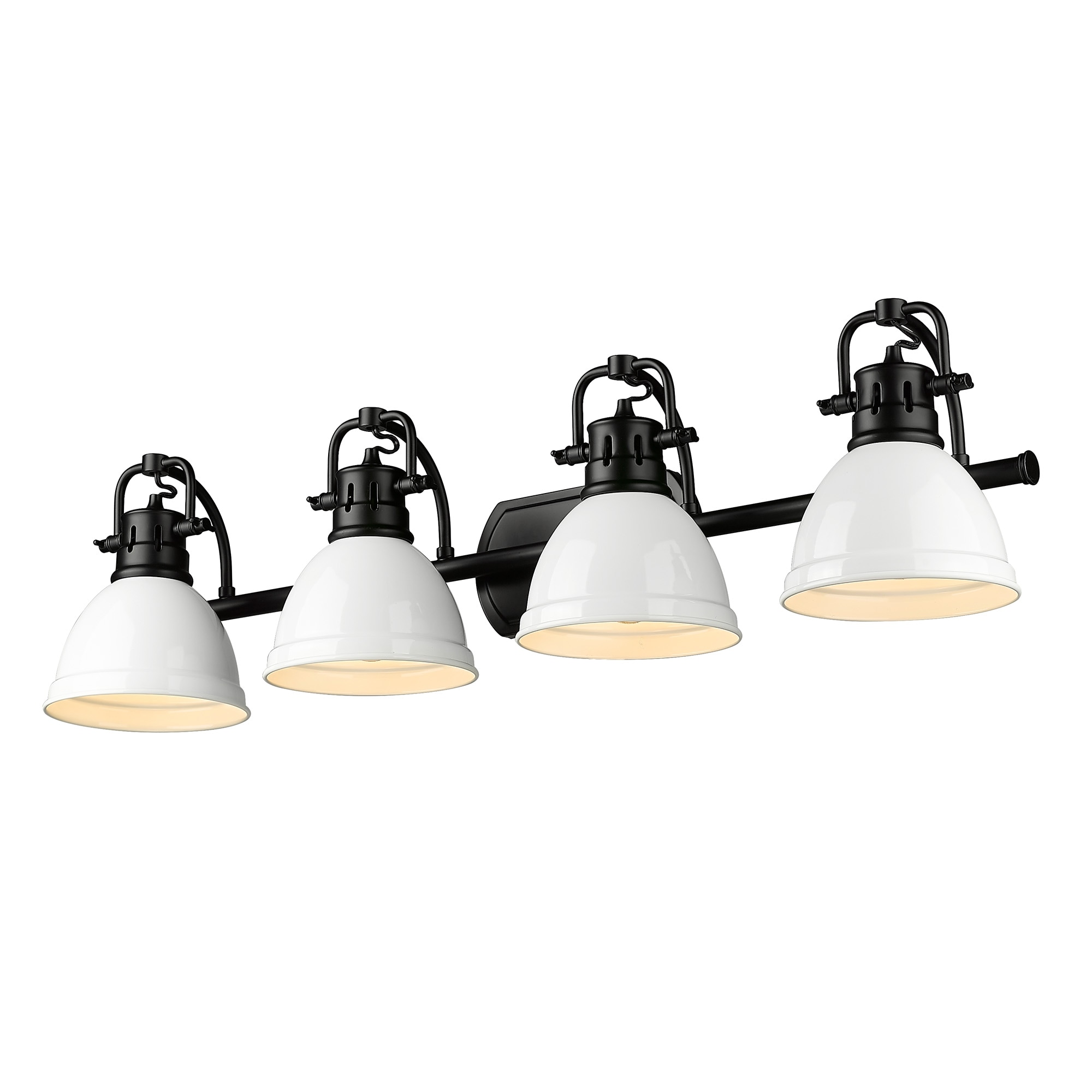 Golden Lighting 3602-BA4 BLK-WH Duncan 33.5-in 4 -Light Matte Black Transitional Vanity light