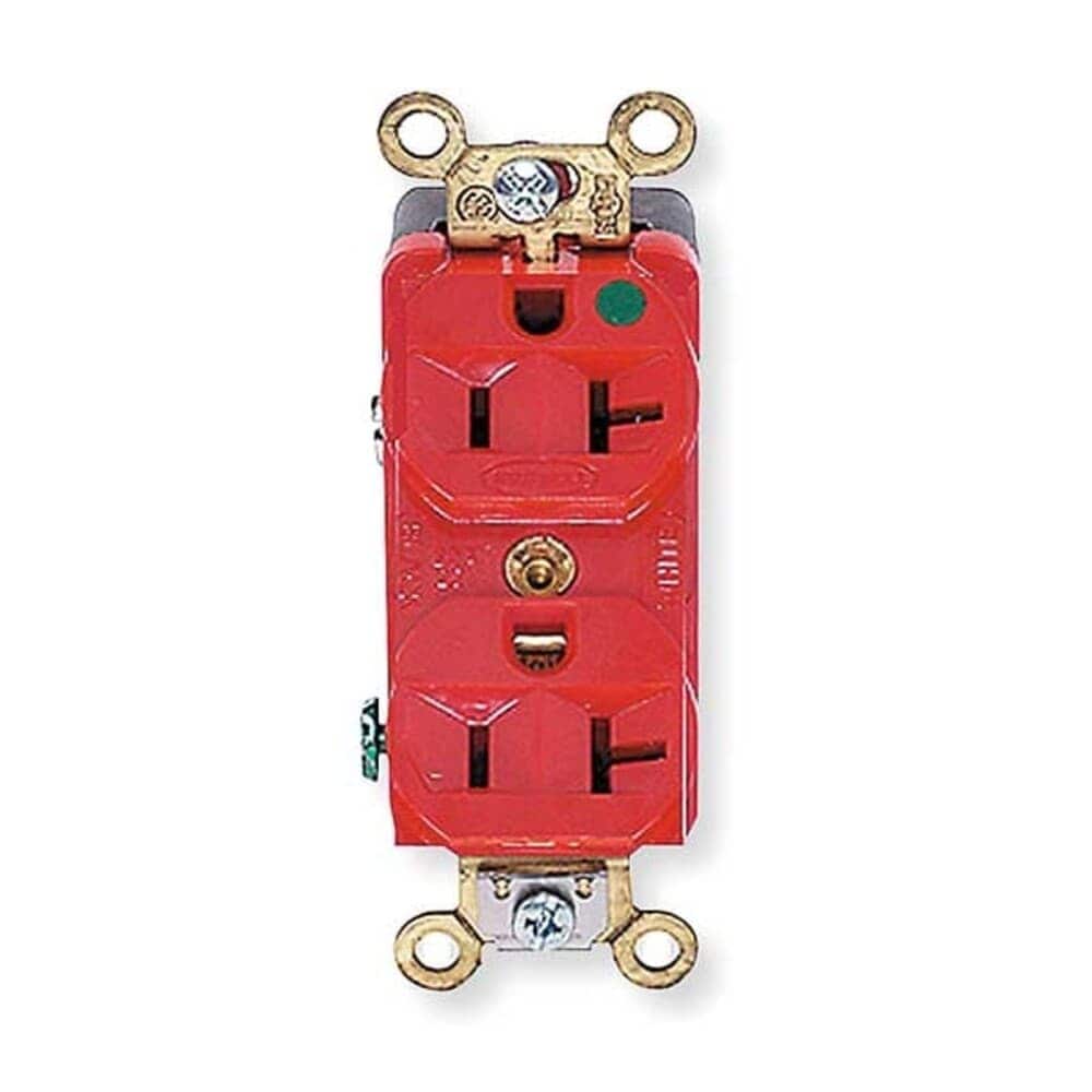 Hubbell  Wiring Device-Kellems Duplex Straight Blade Receptacle 5-20R 20 A 125V AC 2 Pole 3 Wire Flush Mount Grounded