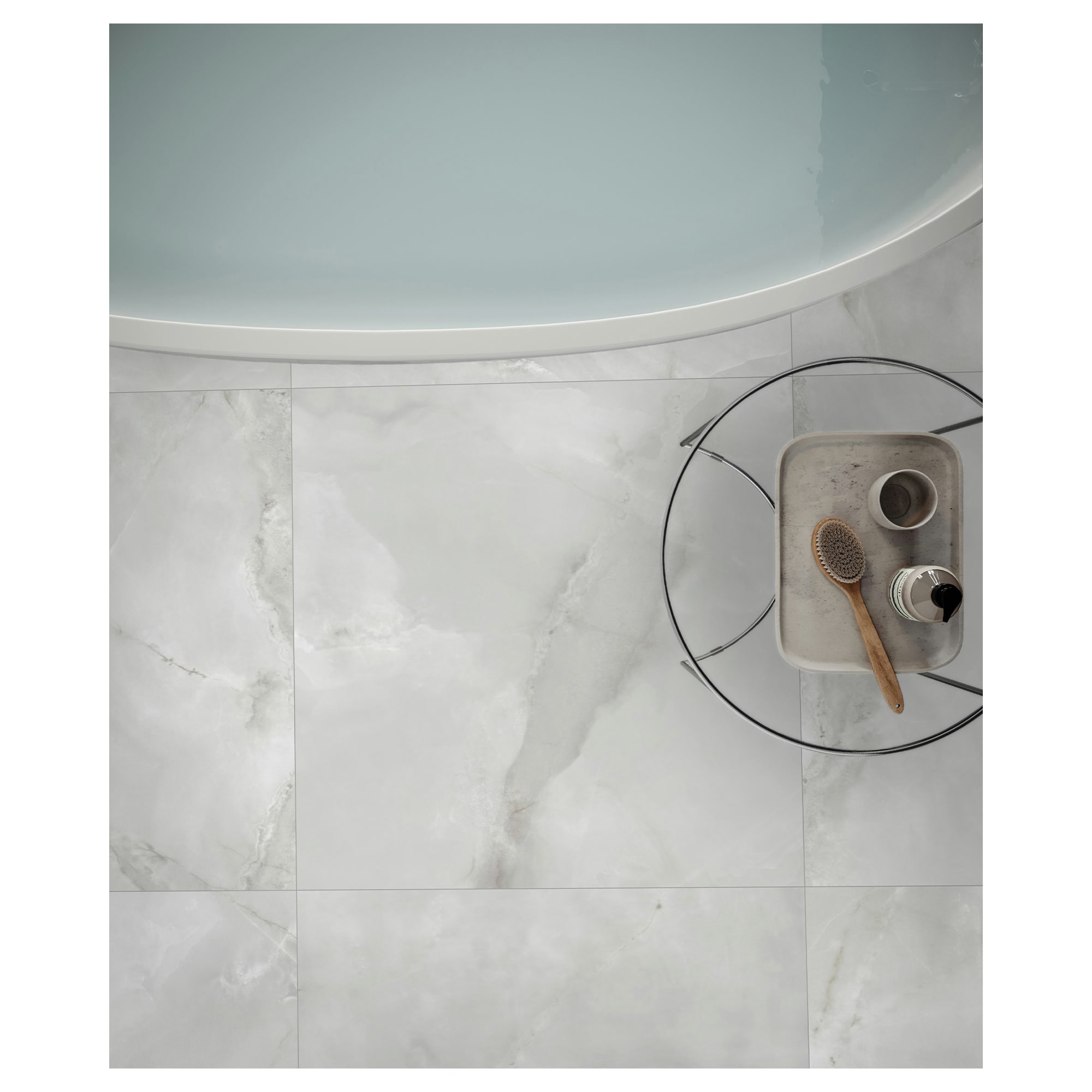 Anatolia La Marca Onyx Nuvolato 32-in x 32-in Polished Porcelain Marble Look Floor and Wall Tile (13.78-sq. ft/ Carton)