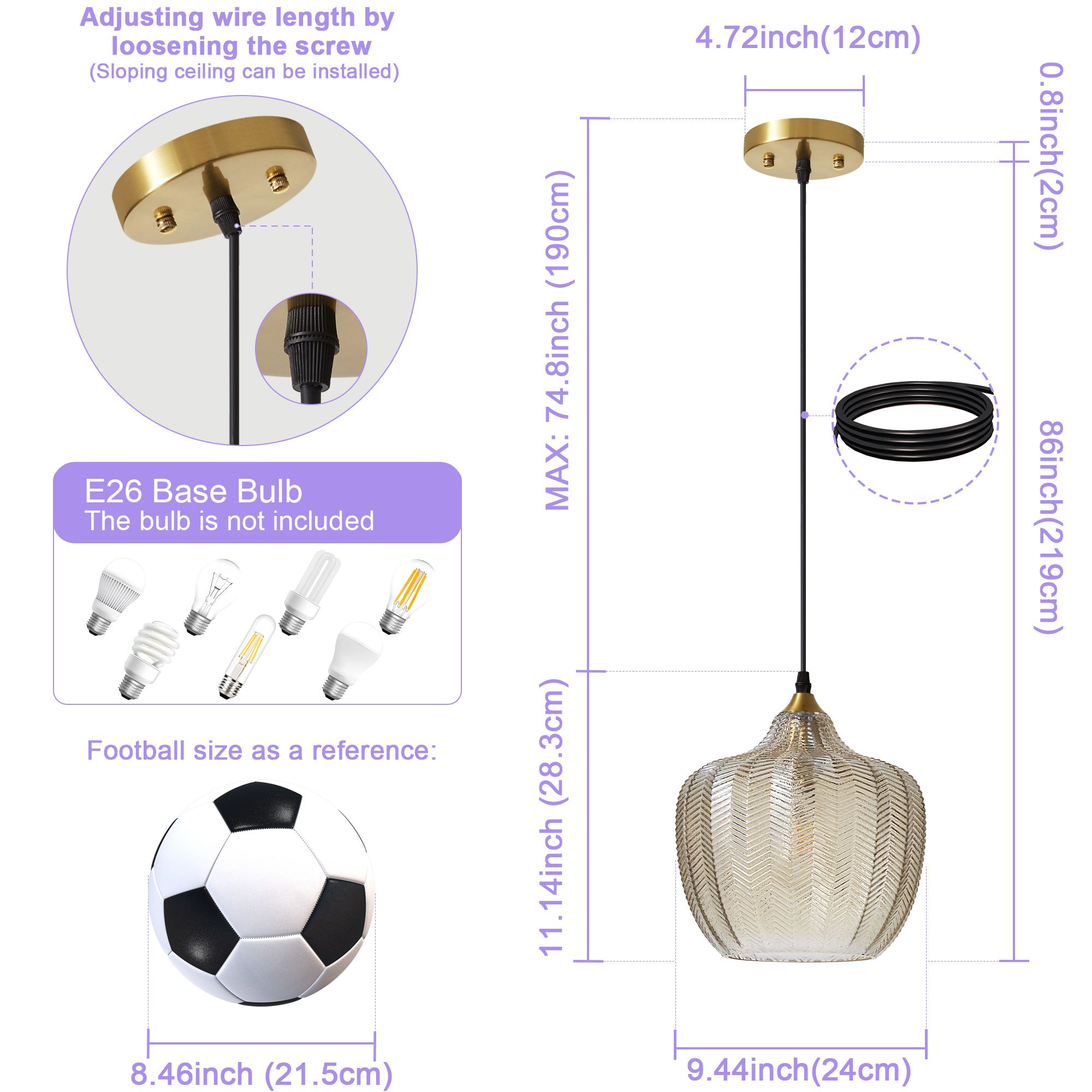 Lanmate LP-PL-50G-AB Pendant-Lights - View #4
