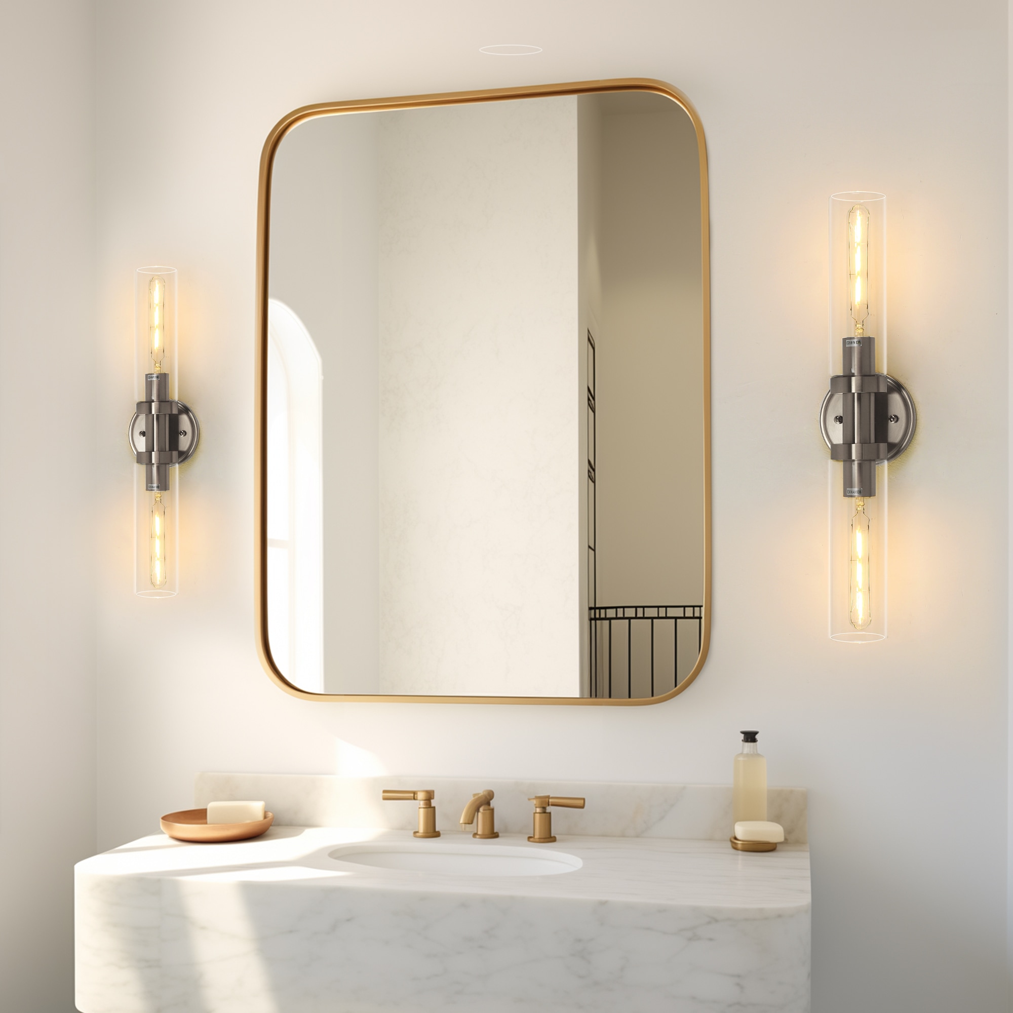 YANSUN LA-BX06301AGD-11 18.1-in 1 -Light Chrome Modern/contemporary Vanity light