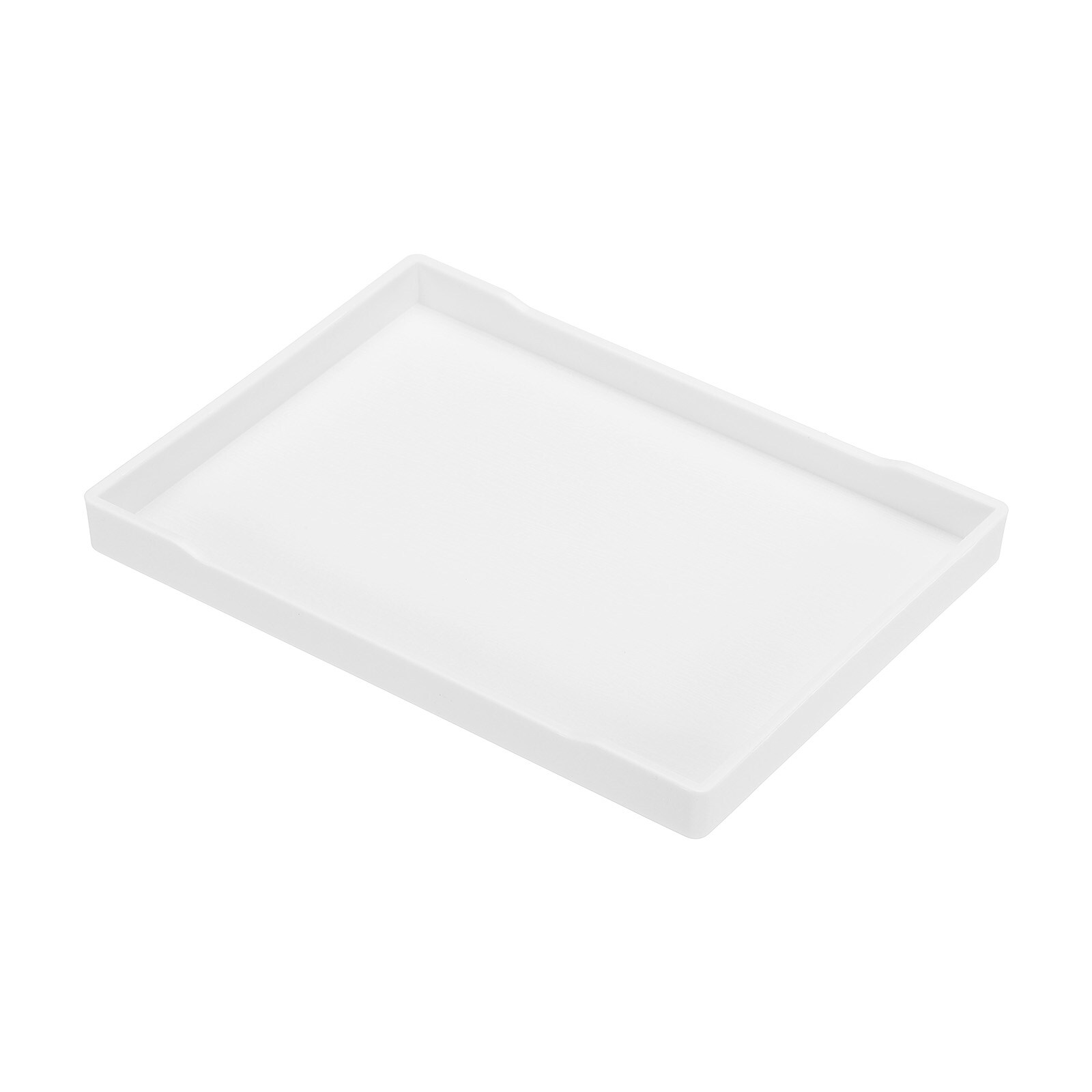 PATIKIL 8x6-in Fast Food Tray Plastic Reusable Multi-Purpose Rectangle Serving Tray for Restaurant Home Kitchen White