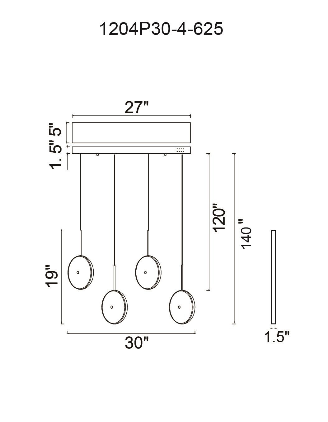 CWI Lighting 1204P30-4-625 b090015 - View #8