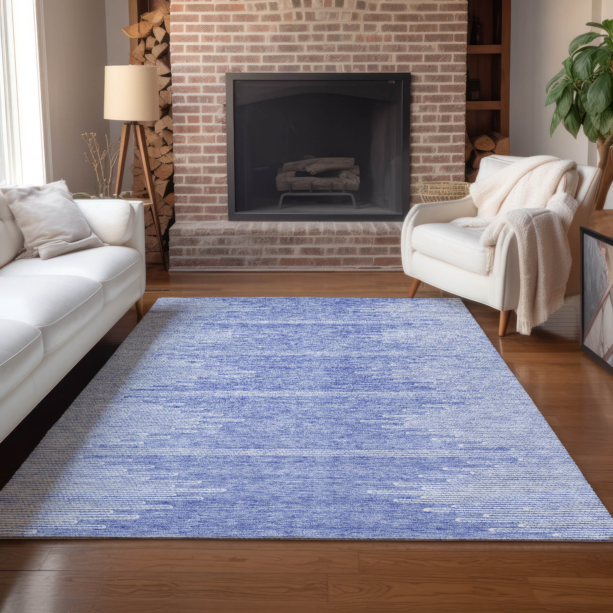 Addison Rugs ACN647DN3X5 Chantille ACN647DN 3 x 5 (ft) Polyester Denim Rectangular Indoor/Outdoor Abstract Machine washable Area rug