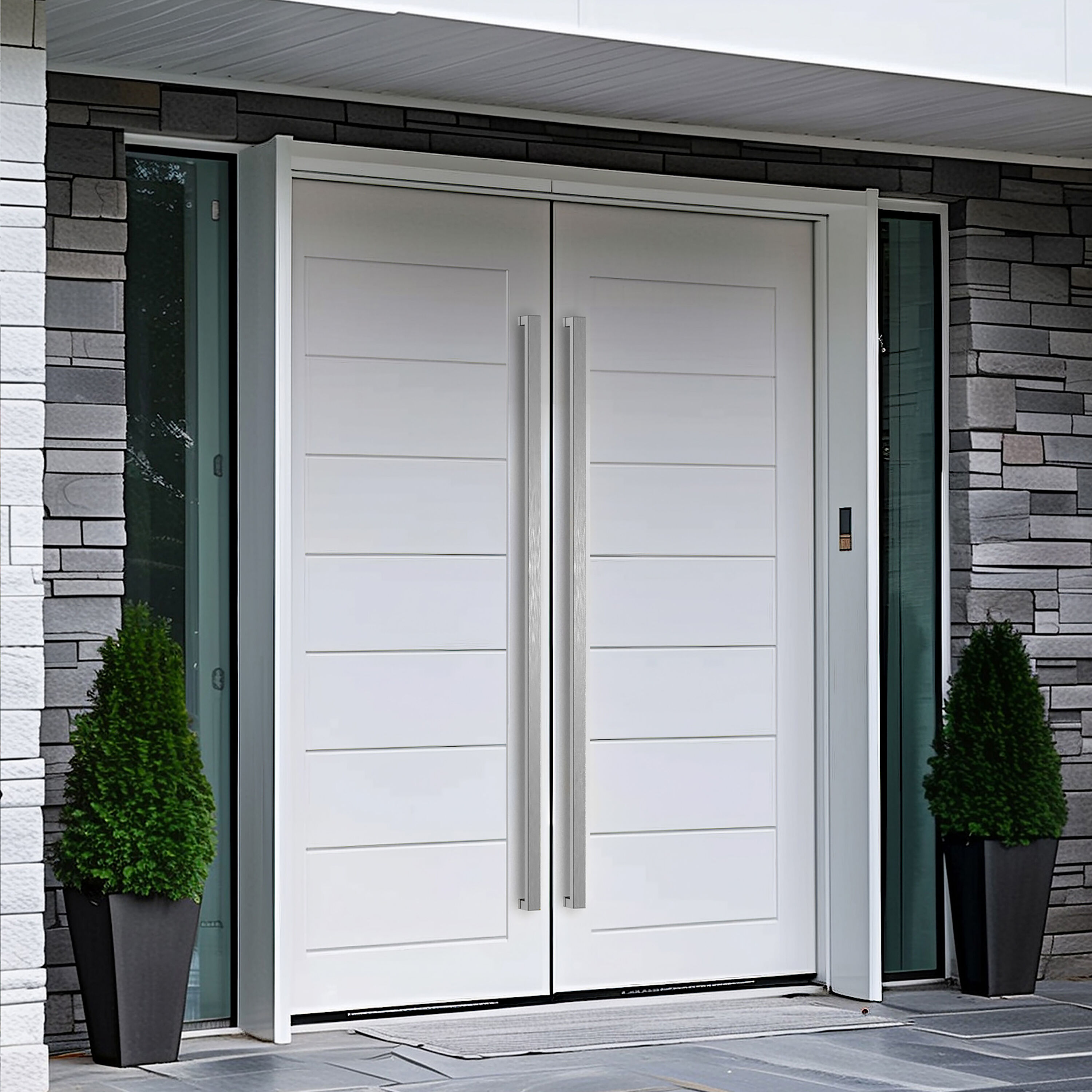 HYDROWARE HYD-0086 Door Handle 60 in Stainless Steel Universal Interior/Exterior Hall/Closet Dummy Door Handle Multi-pack 2 -Pack
