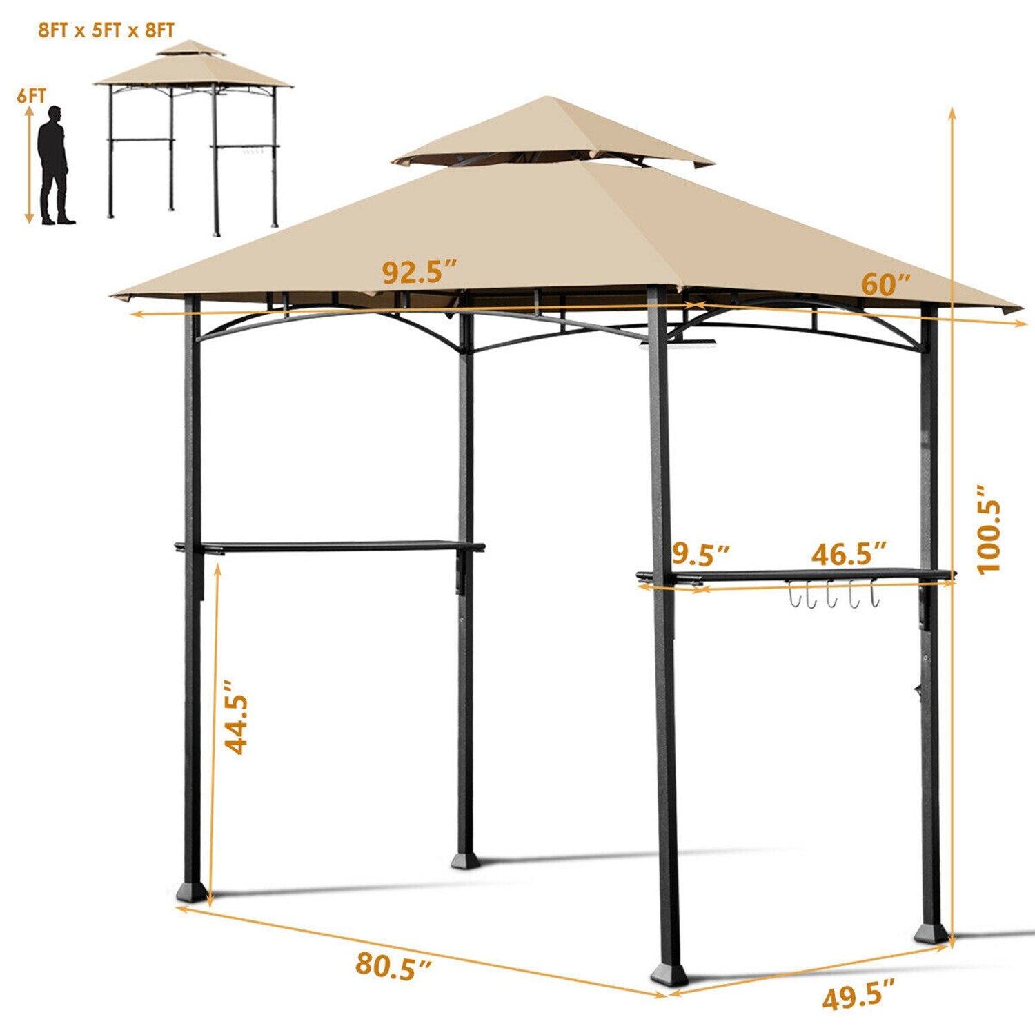 WELLFOR DOJ70423 Wood-Resin-Gazebos - View #8