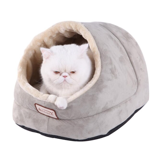 Armarkat Sage Green/Beige Suede 18-in x 14-in Cat Bed (For Small)